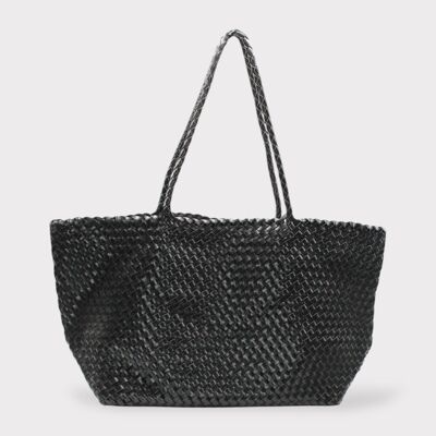 Borsa tote in pelle intrecciata di grandi dimensioni