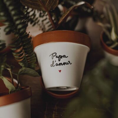 Pot de fleur, cache-pot "Papa d'amour ♥", fête des pères, cadeau papa original