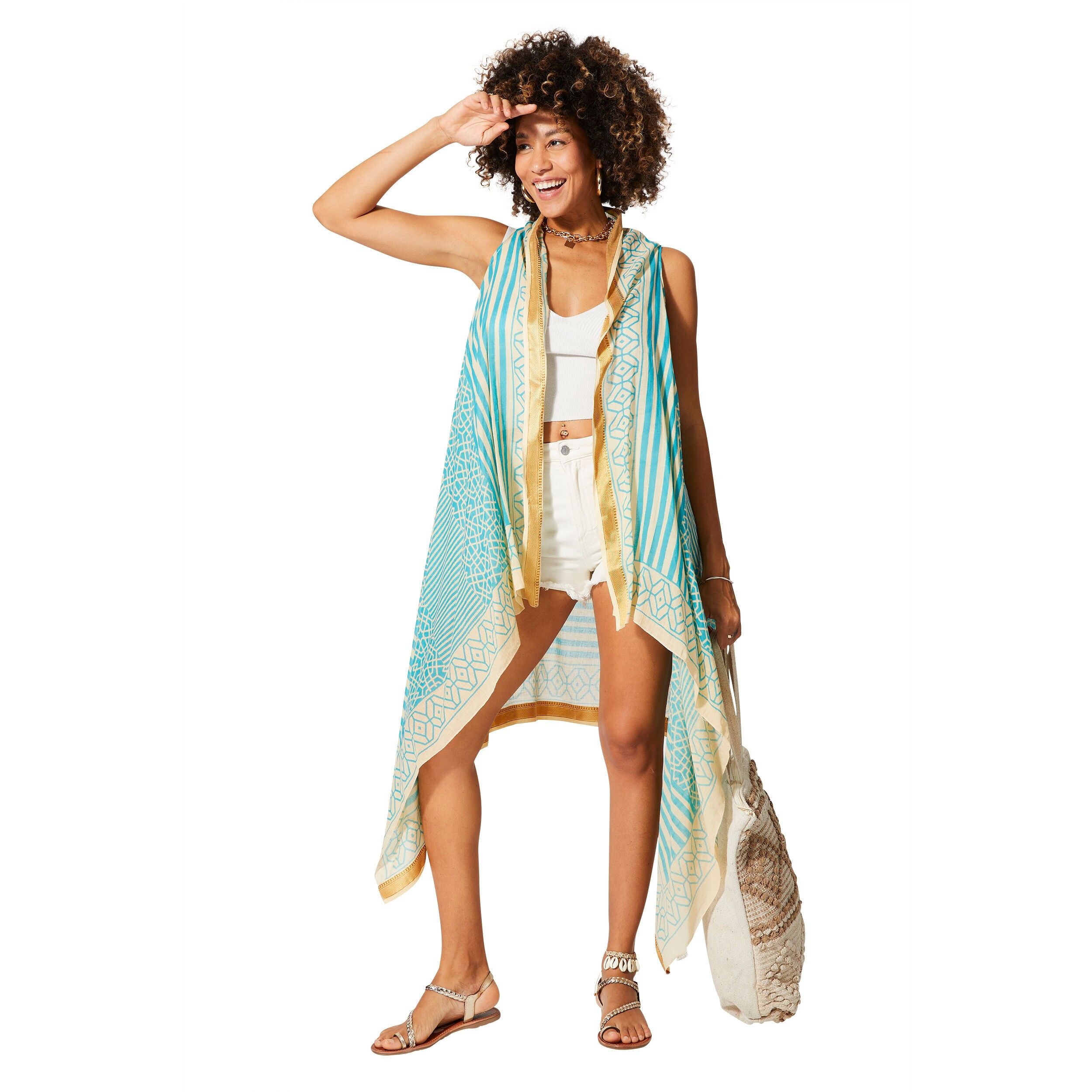 MITTELLANGER ÄRMELLOSER SOMMERKIMONO KIM8500I