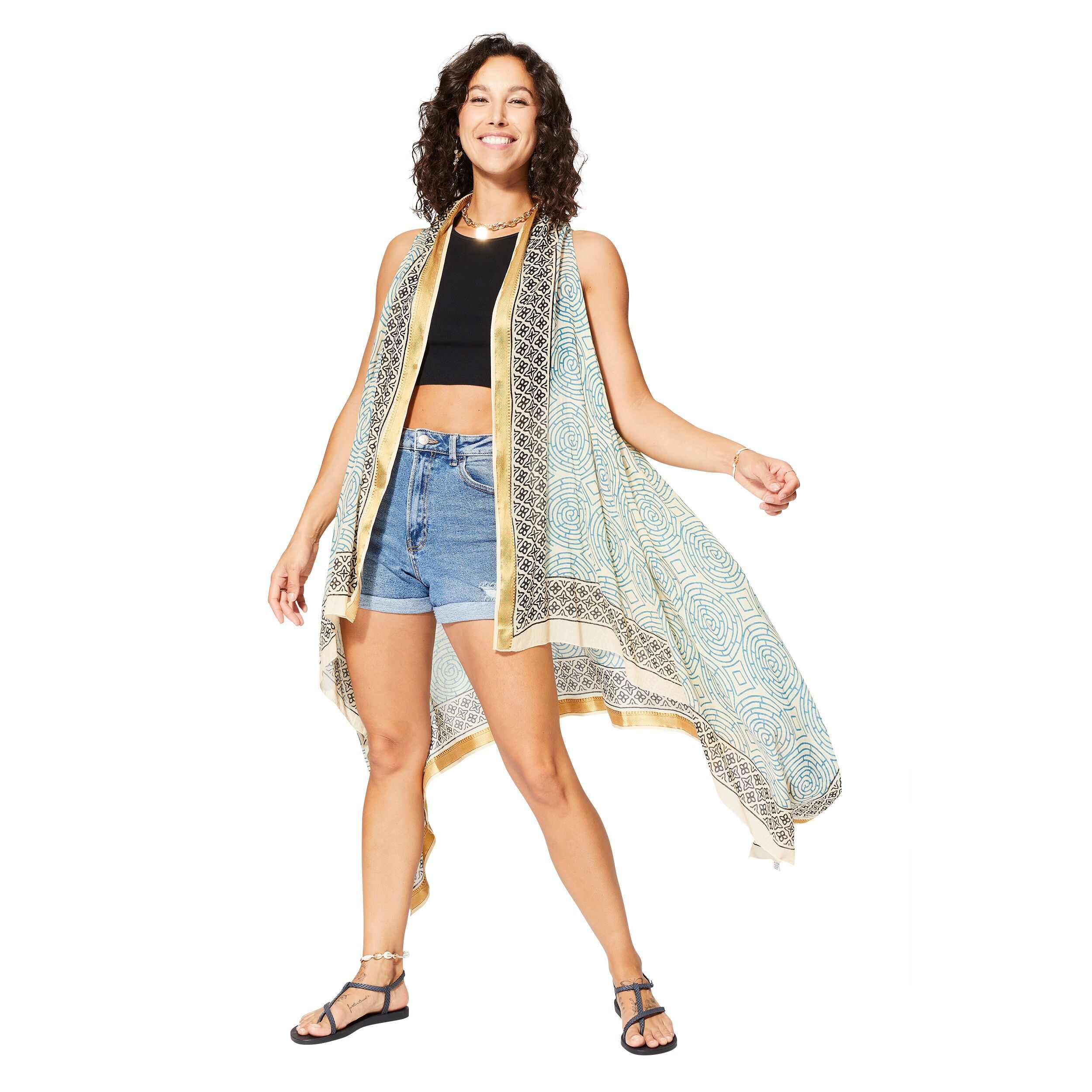 MITTELLANGER ÄRMELLOSER SOMMERKIMONO KIM8500J