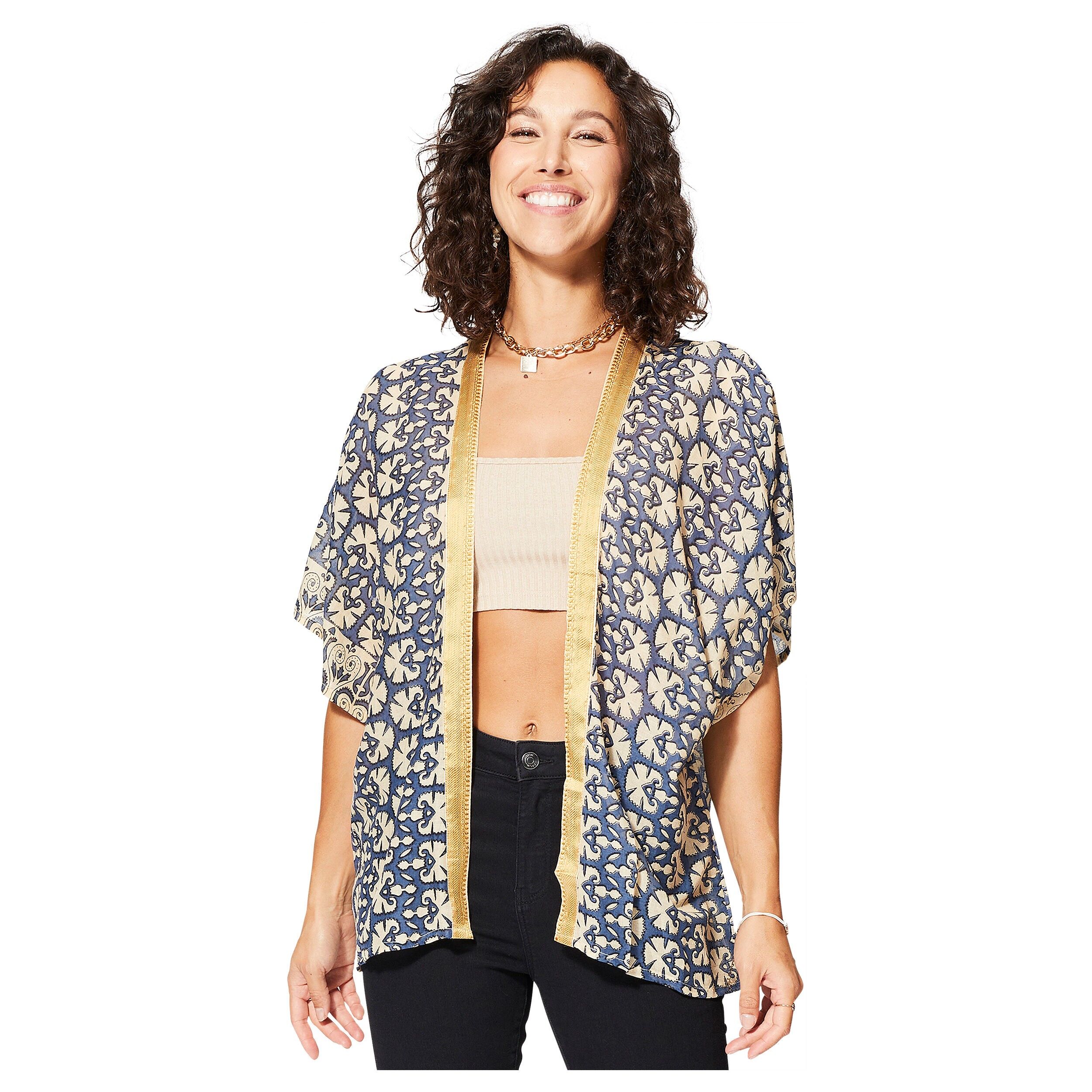 KURZER SOMMERKIMONO MIT KURZEN ÄRMELN KIM8501A