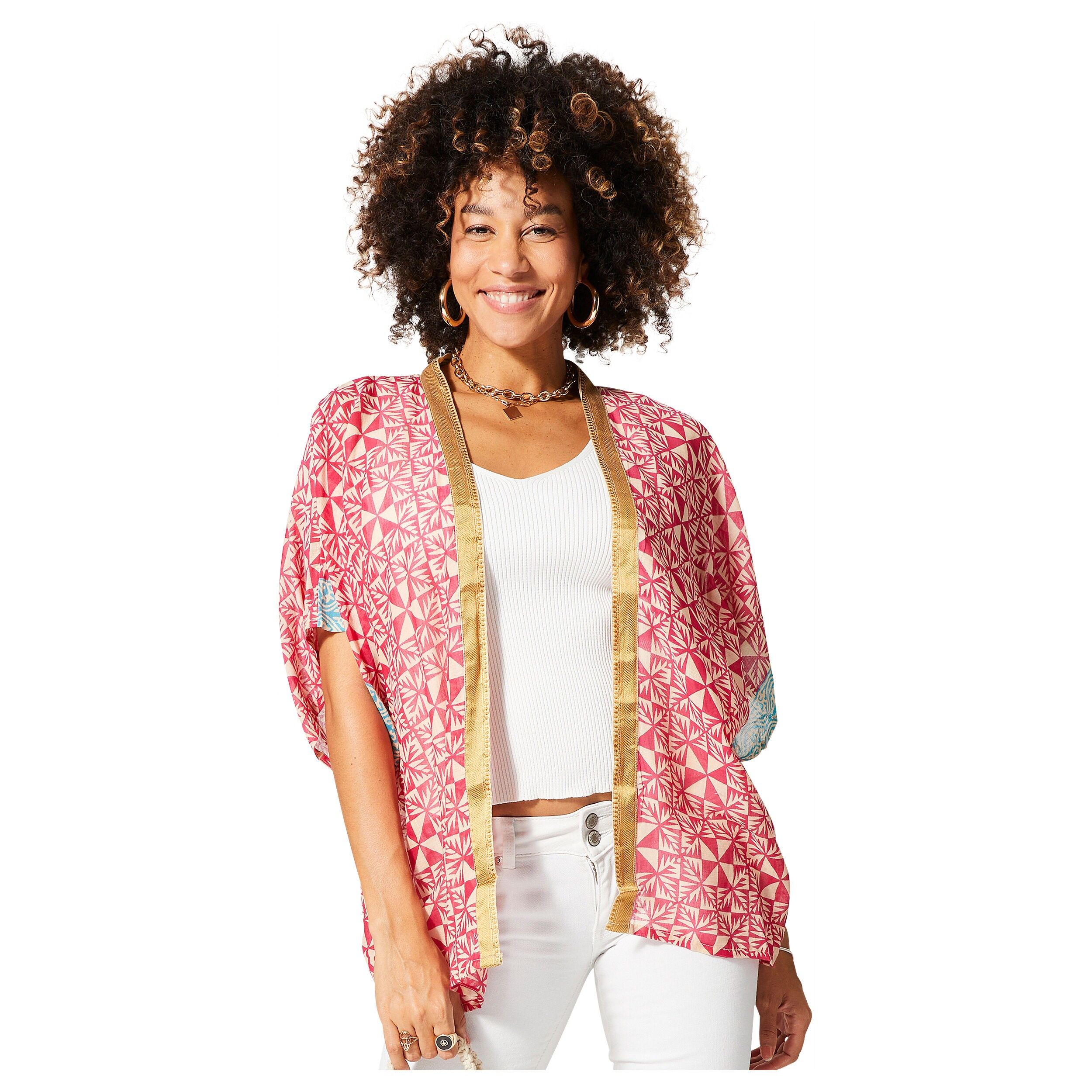 KURZER SOMMERKIMONO MIT KURZEN ÄRMELN KIM8501B