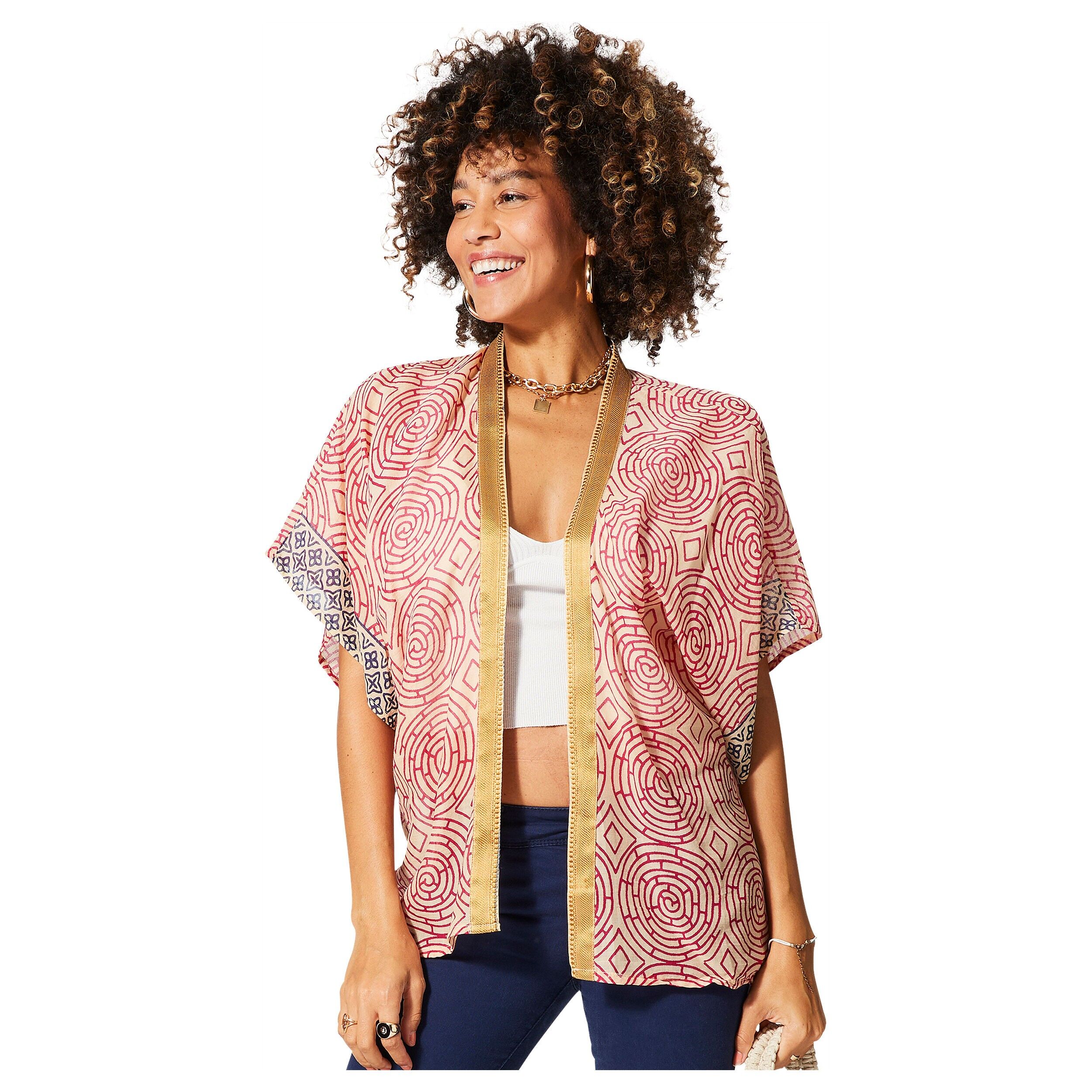 KURZER SOMMERKIMONO MIT KURZEN ÄRMELN KIM8501D