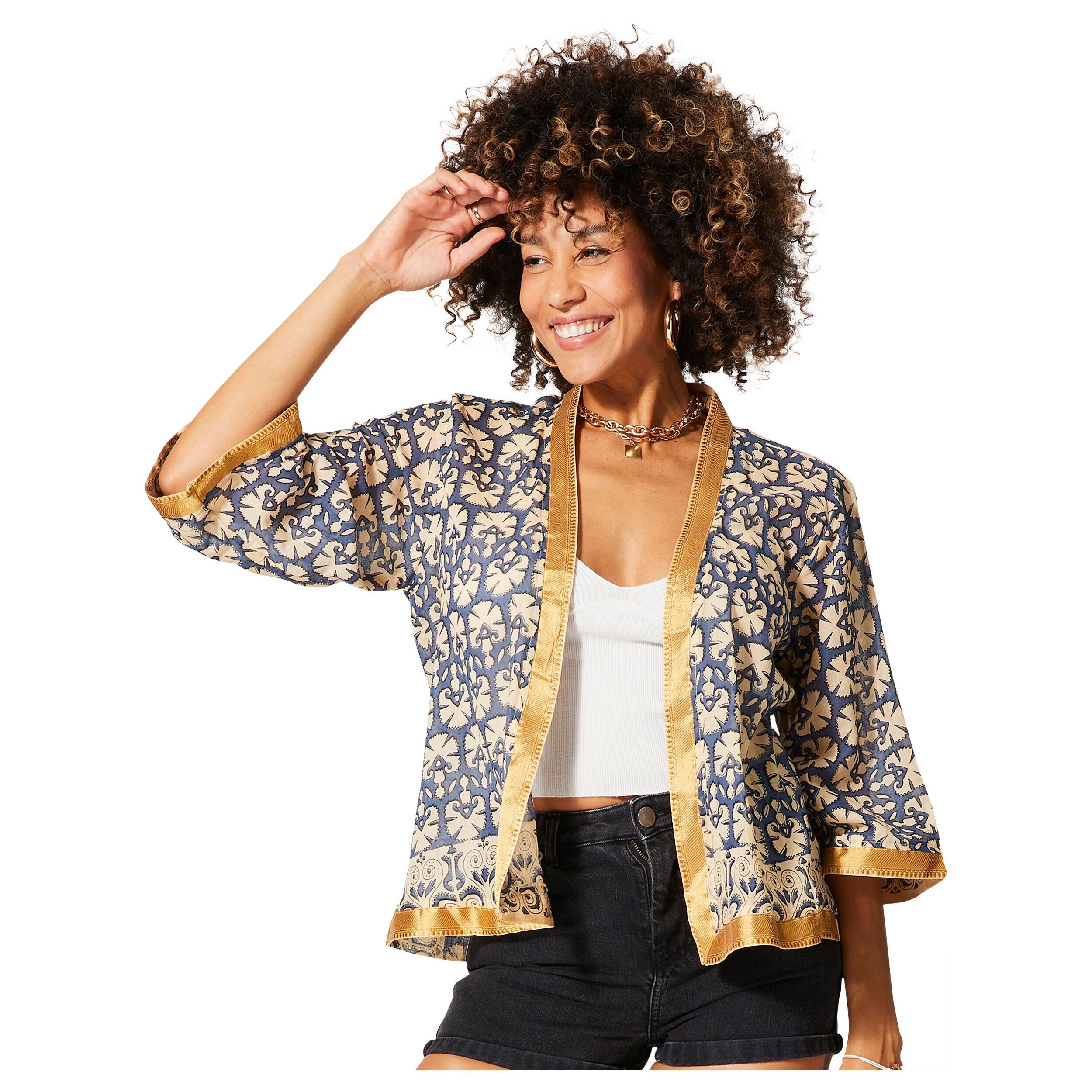 KURZER SOMMERKIMONO 3/4 ÄRMEL KIM8503A