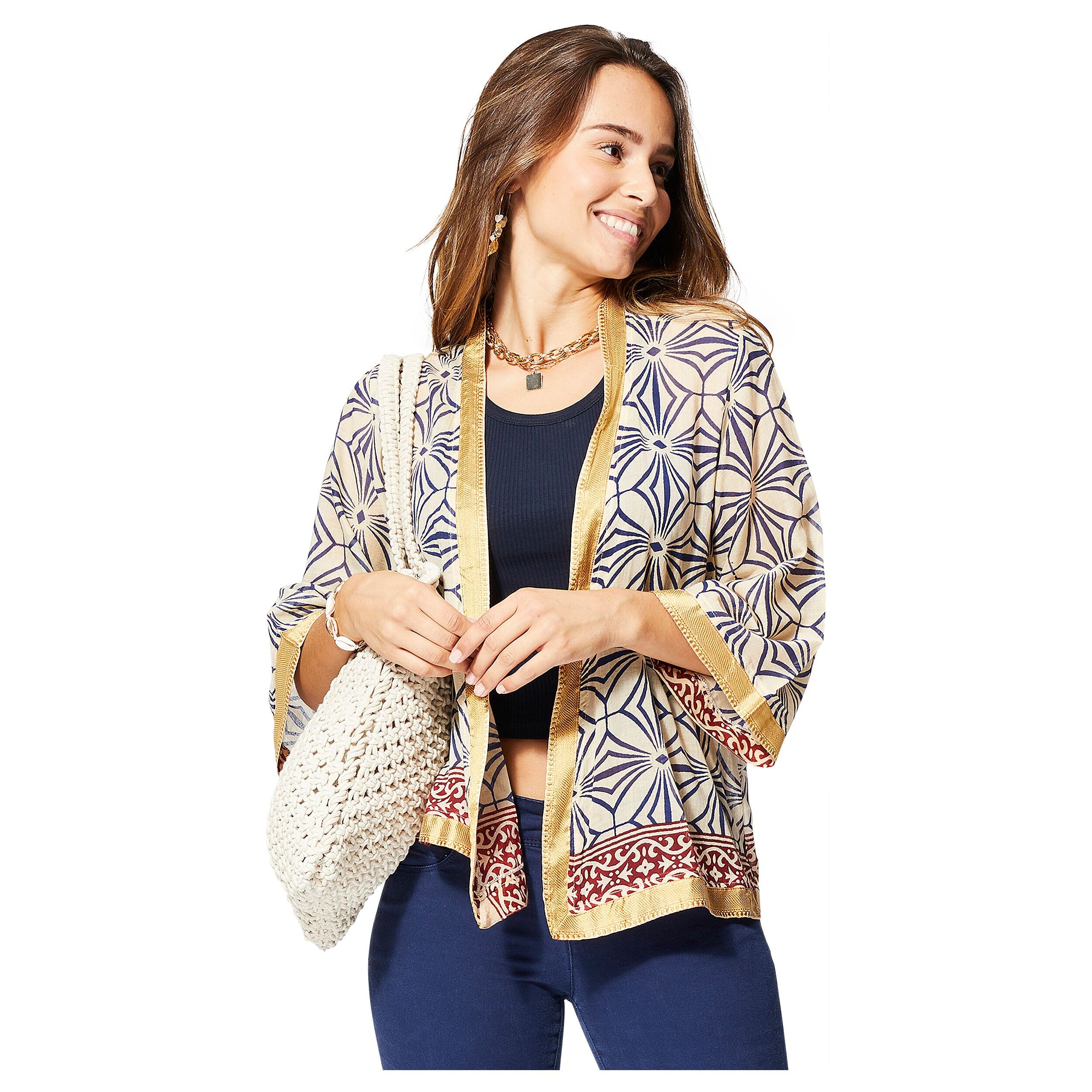 KURZER SOMMERKIMONO 3/4 ÄRMEL KIM8503C