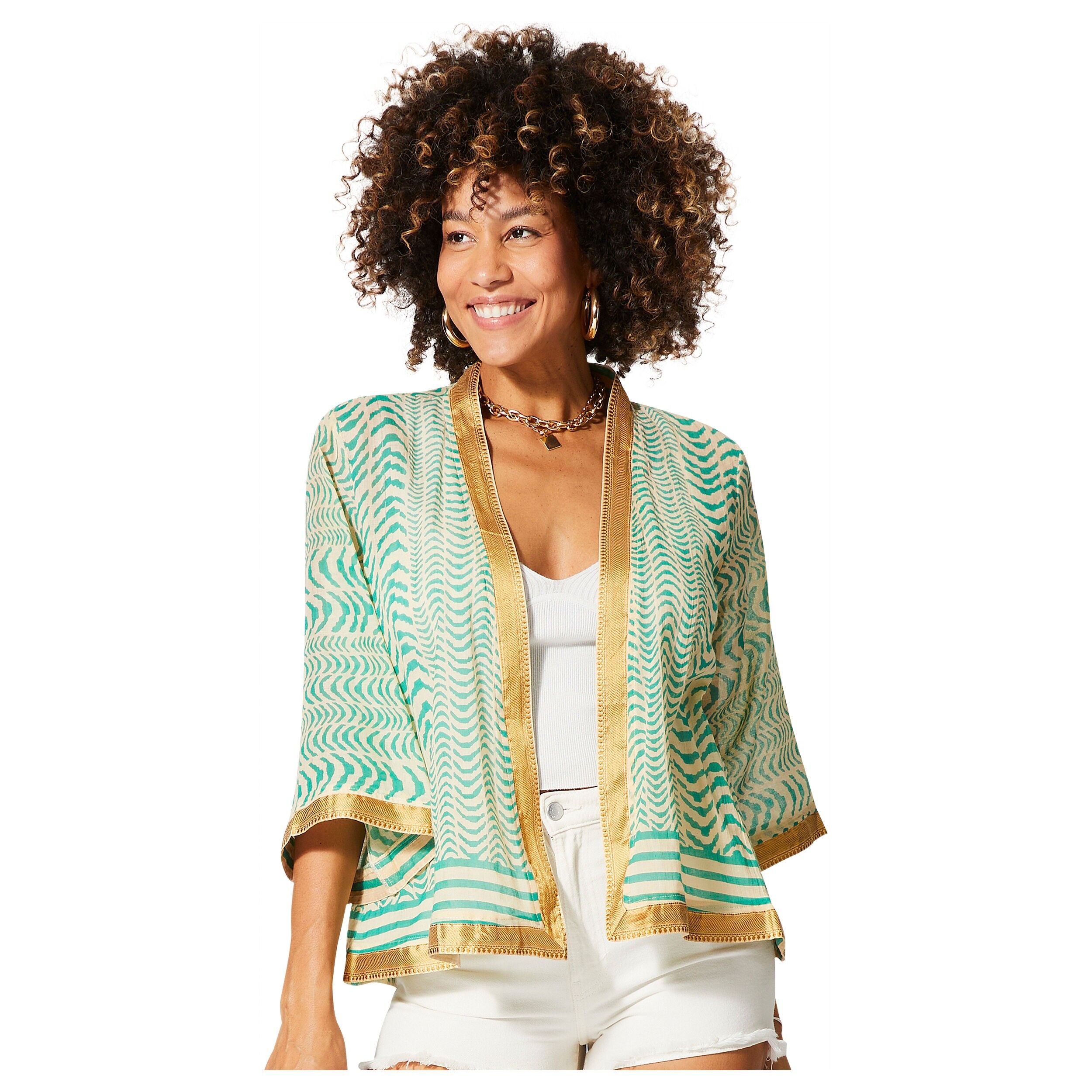 KURZER SOMMERKIMONO 3/4 ÄRMEL KIM8503D