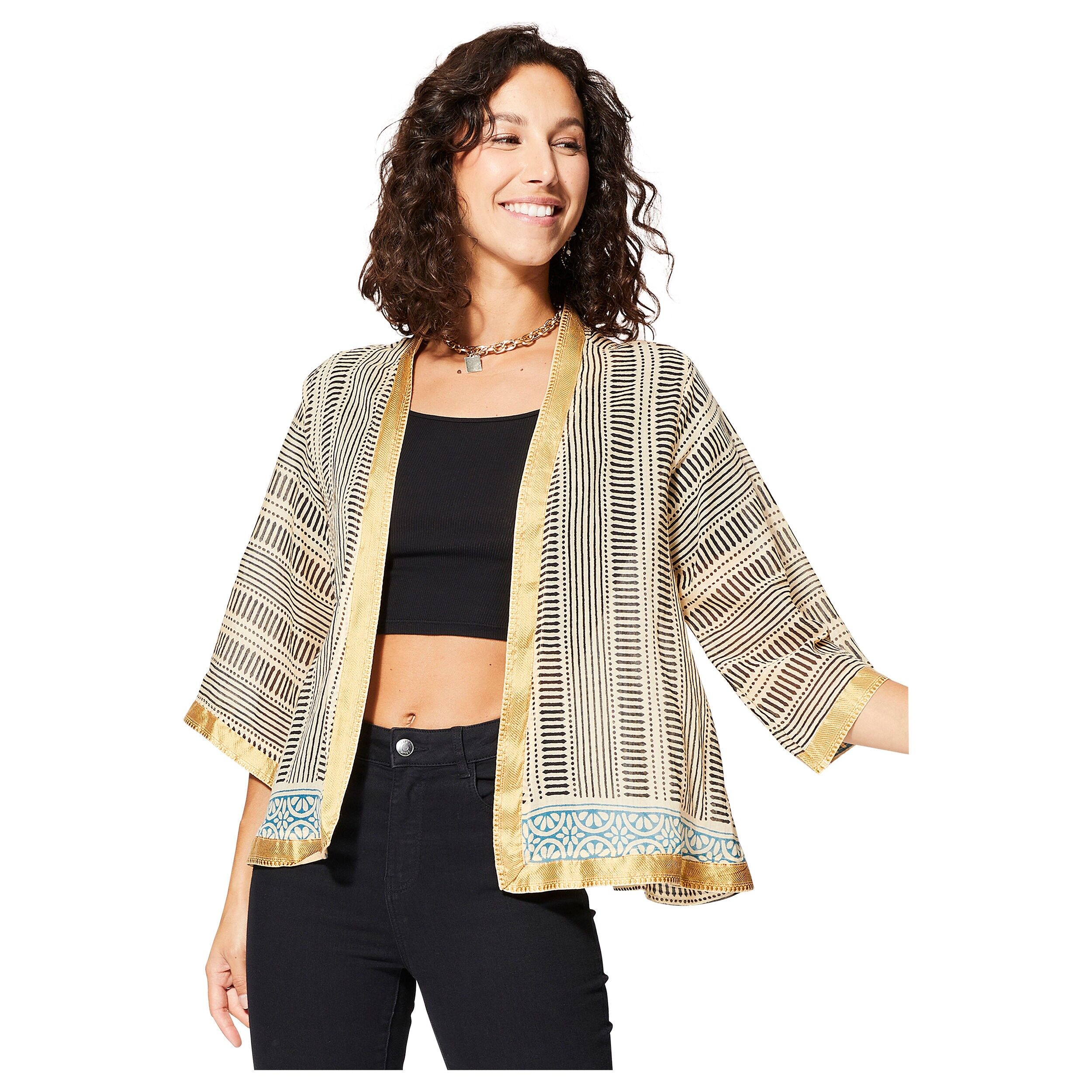 KURZER SOMMERKIMONO 3/4 ÄRMEL KIM8503F