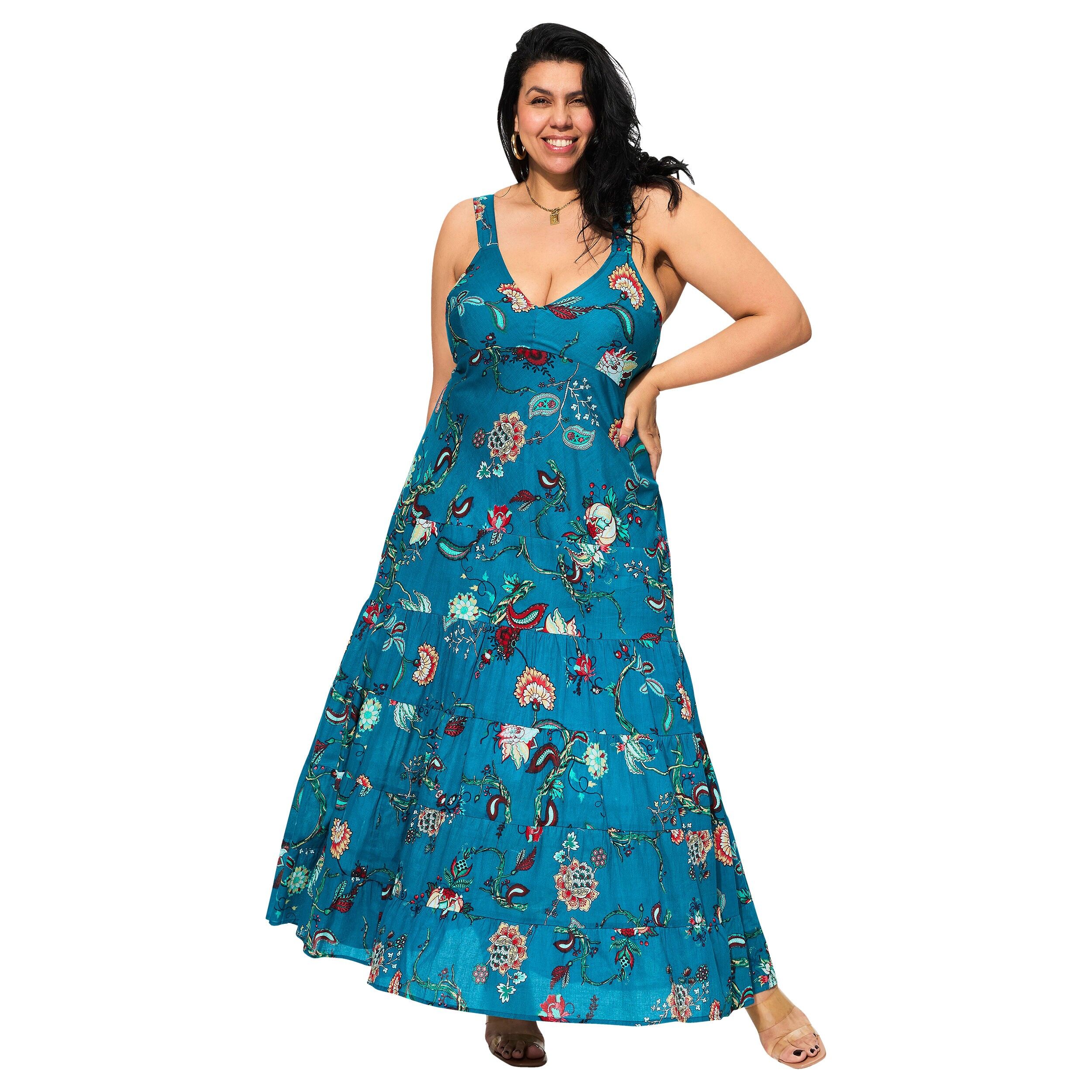 MAXIP0041E LANGES ÄRMELLOSES SOMMERKLEID