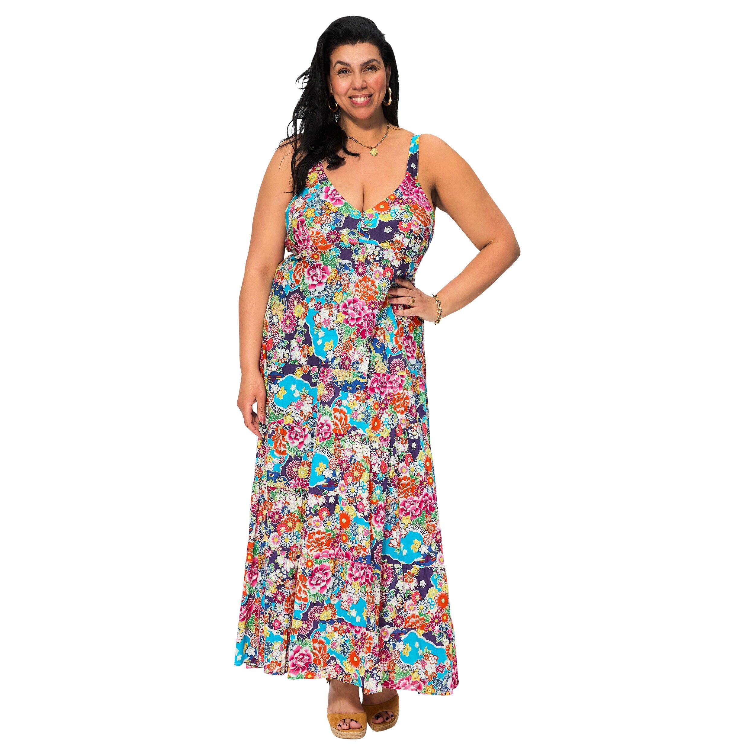 MAXIP0041K LANGES ÄRMELLOSES SOMMERKLEID