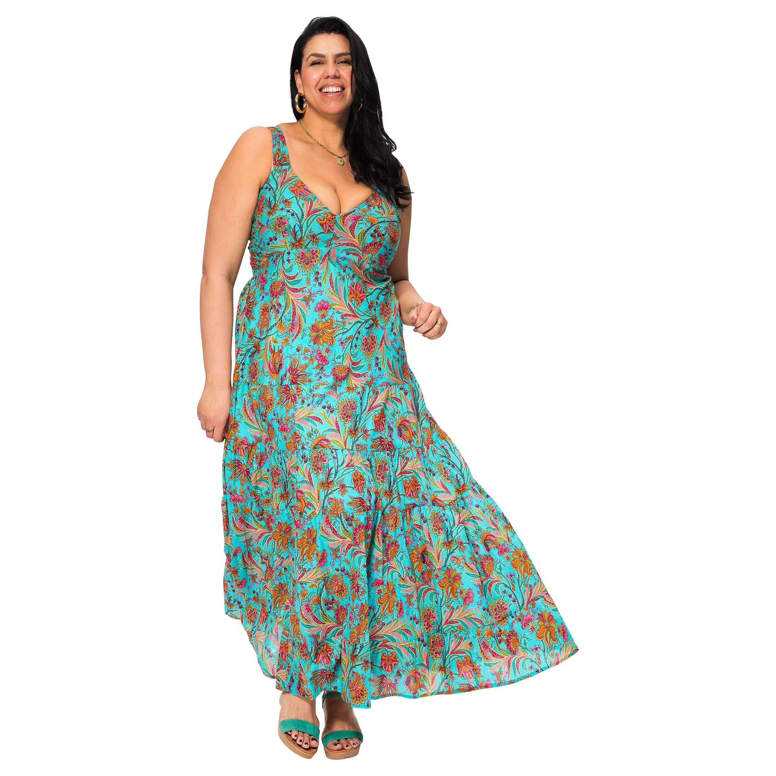 MAXIP0041L LANGES ÄRMELLOSES SOMMERKLEID