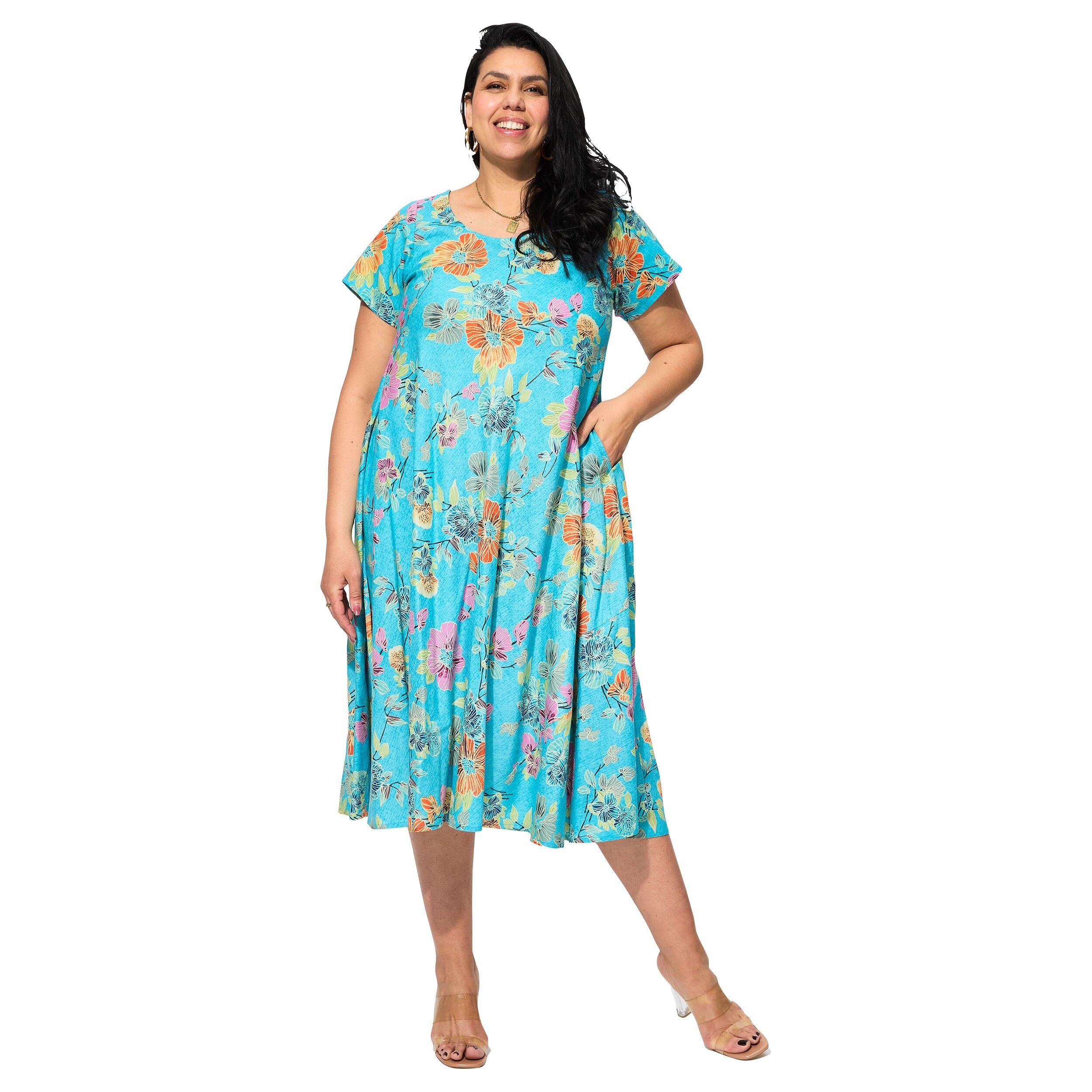 MAXIP0043B KURZÄRMELIGES MITTELLANGES SOMMERKLEID