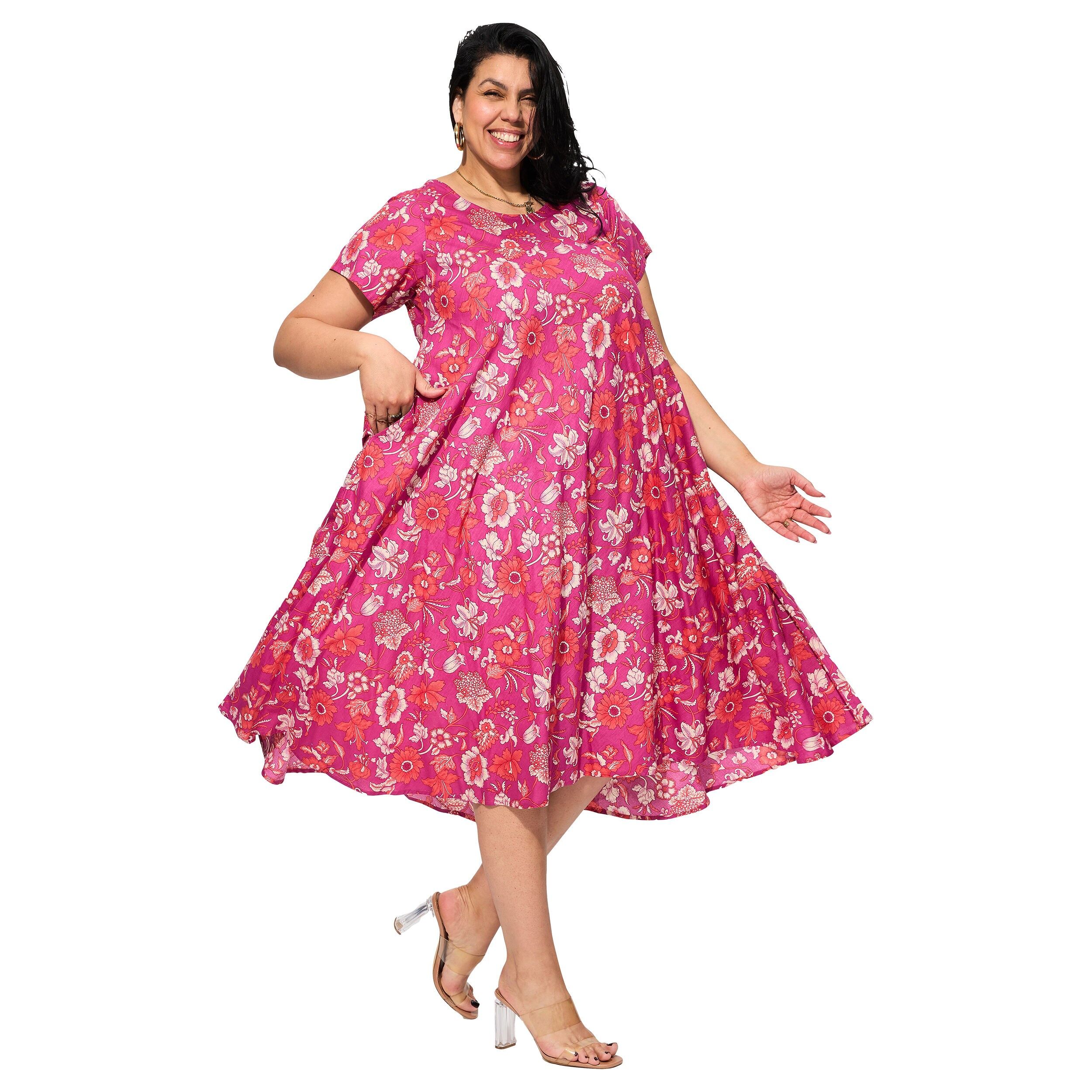 MAXIP0043C KURZÄRMELIGES MITTELLANGES SOMMERKLEID