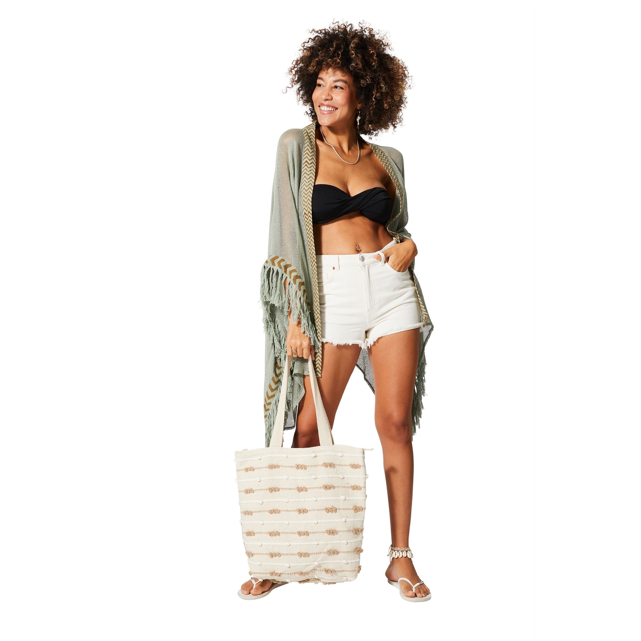 Kurzer Sommerkimono mit 3/4-Ärmeln MBK5001B