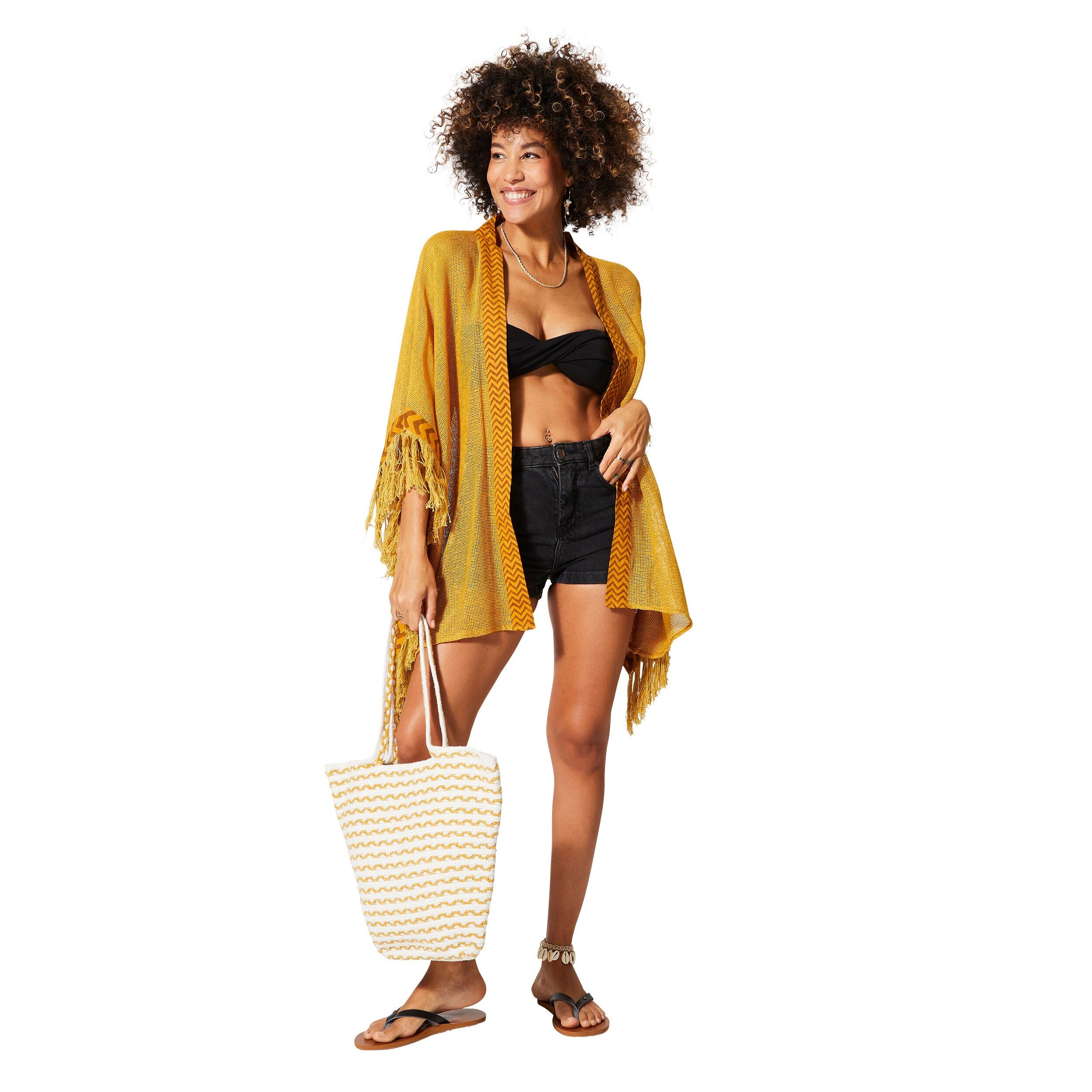 KURZER SOMMERKIMONO MIT 3/4-ÄRMELN MBK5001D