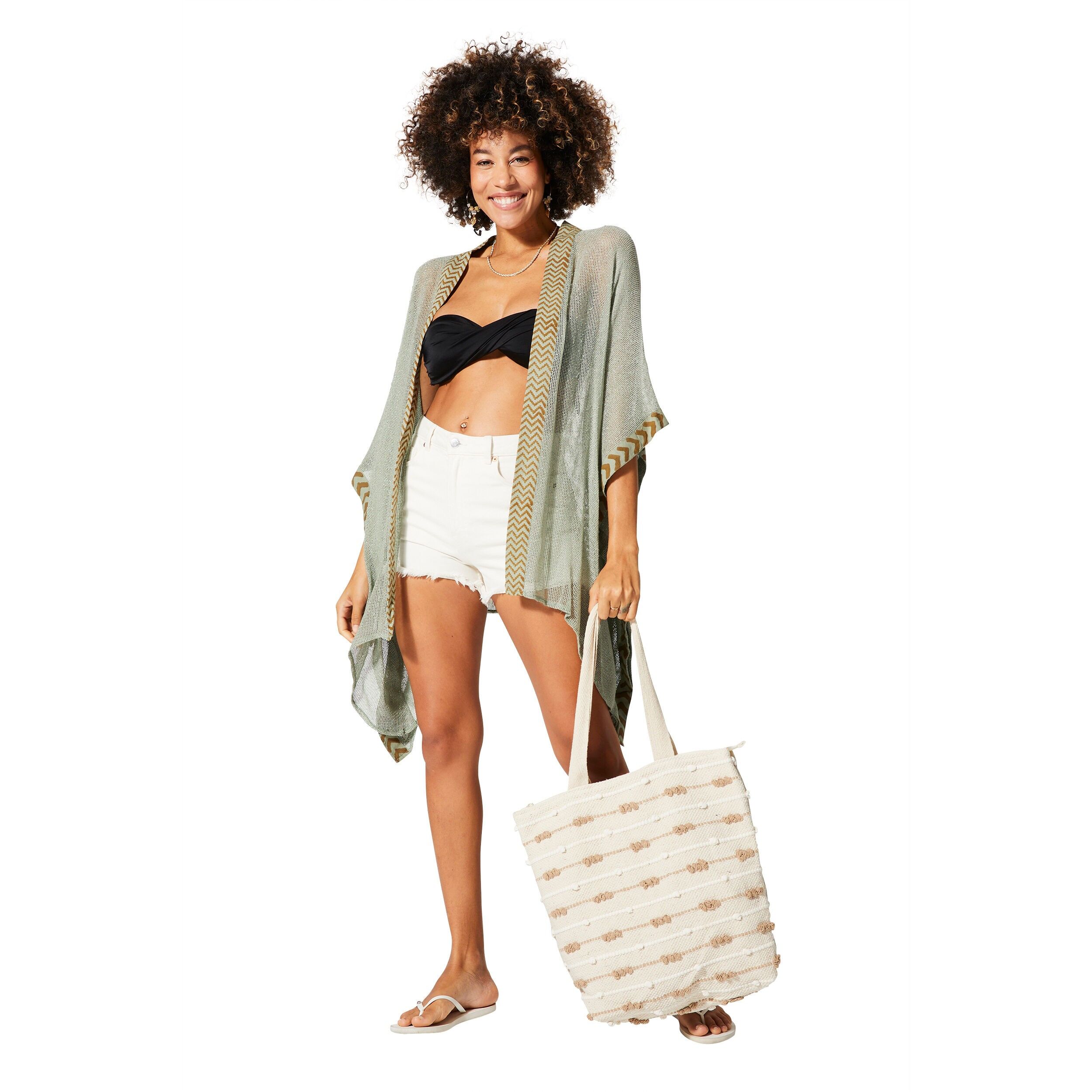 MITTELLANGER SOMMERKIMONO MIT 3/4-ÄRMELN MBK5002B