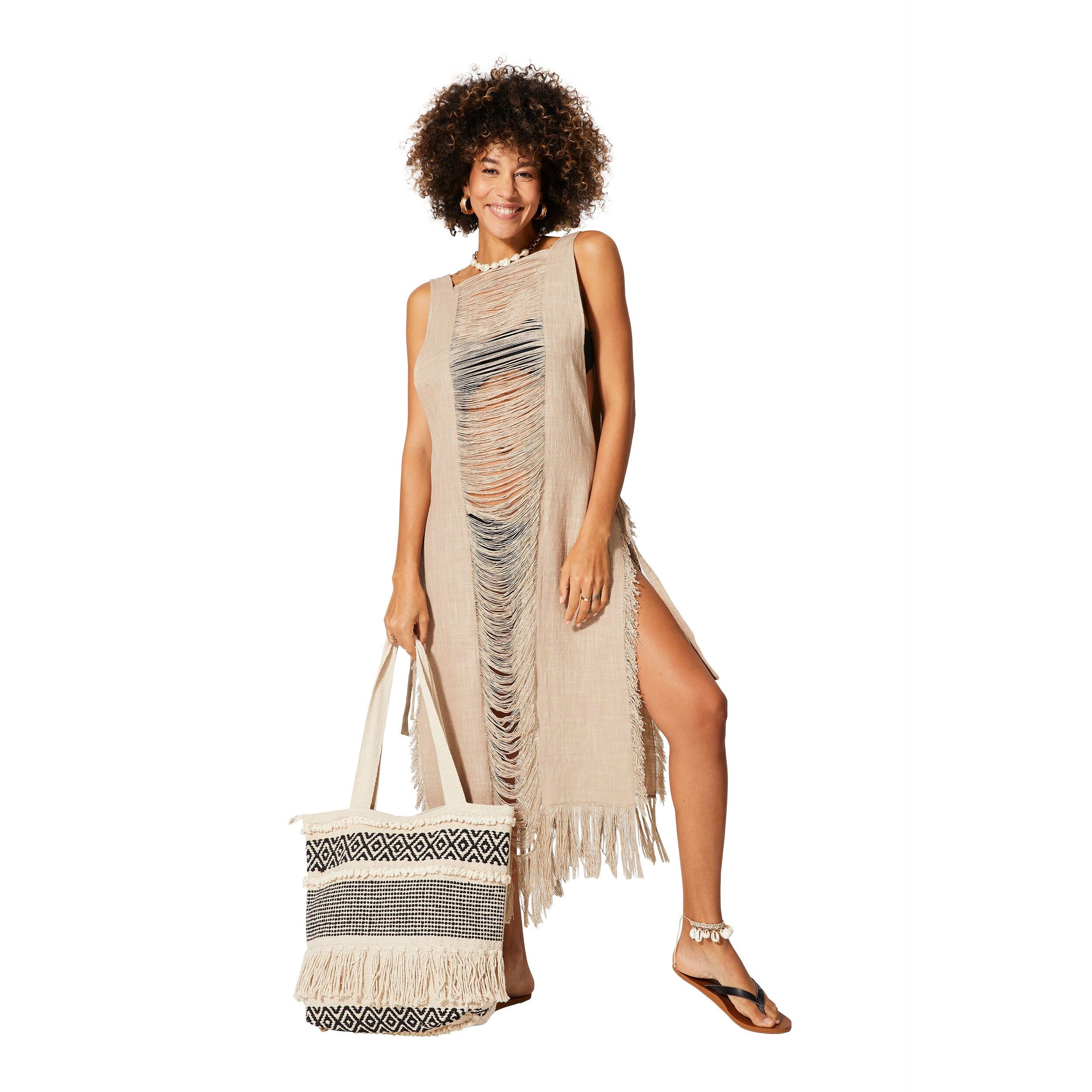 MITTELLANGES ÄRMELLOSES SOMMERKLEID MBR5000E