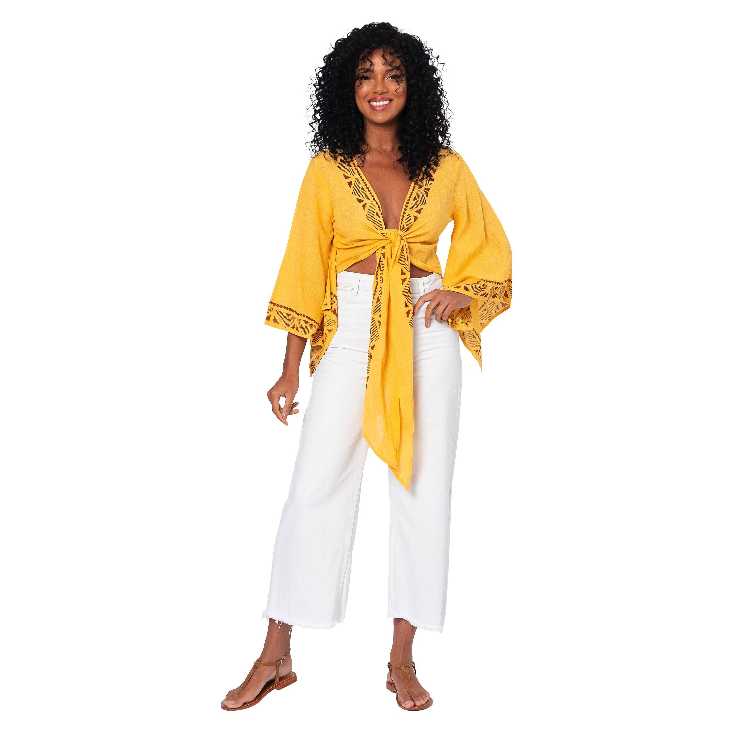 Kurzärmliges Sommer-Crop-Top MBTOP3001D