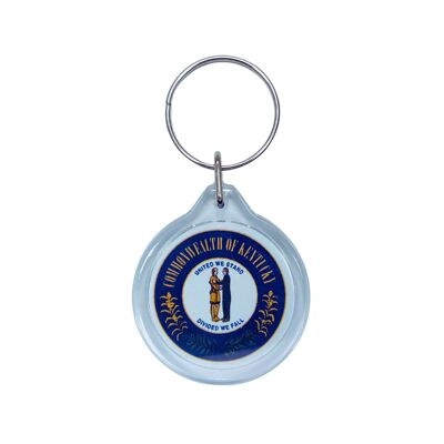 Porte-clés rond en acrylique – Bouclier de l'État du Kentucky – États-Unis