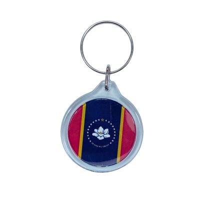 Round Acrylic Keychain - Mississippi State Flag - USA