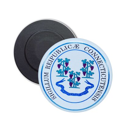 Round Magnet - Connecticut State Shield - USA