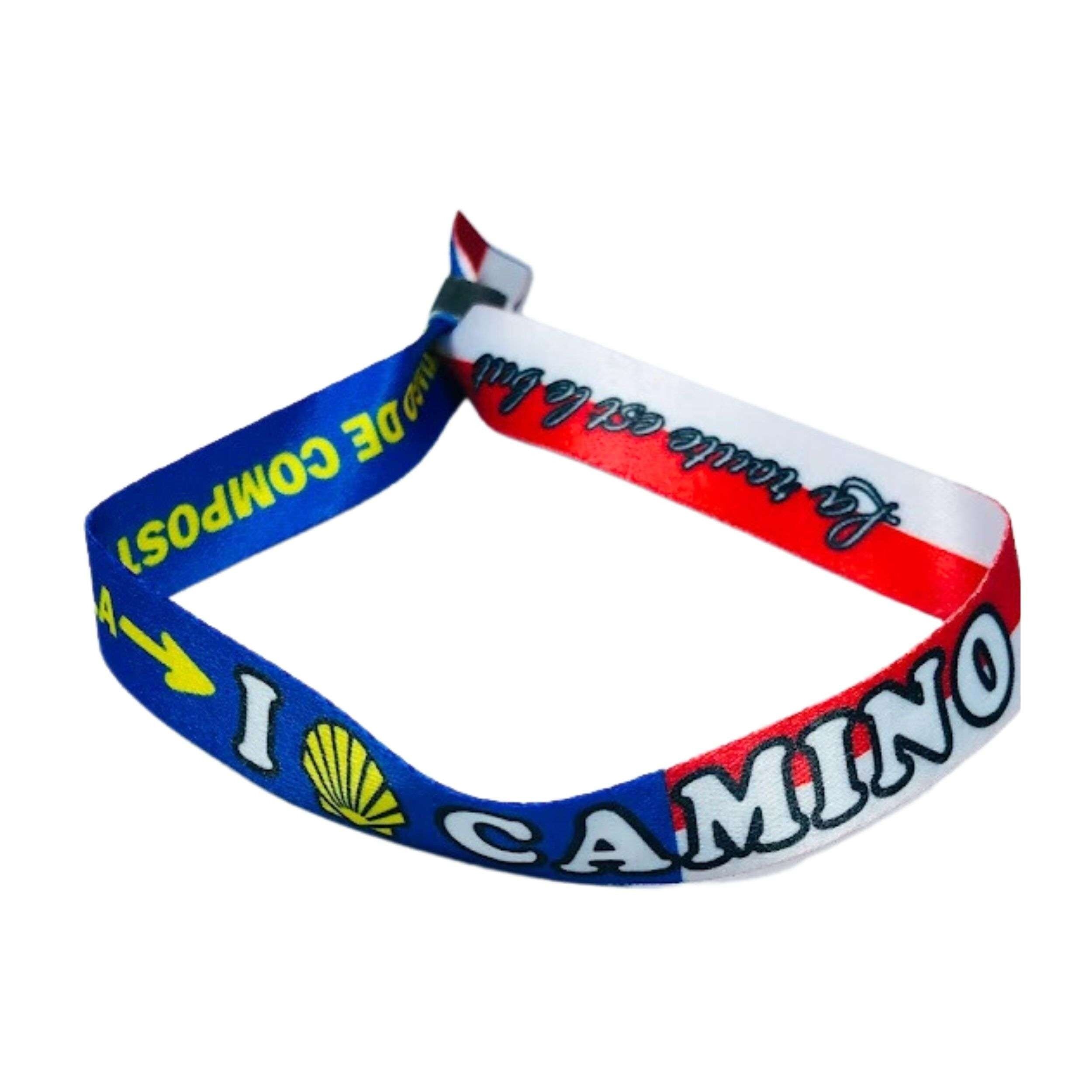 Bracelet - J'aime le Chemin de Saint-Jacques - Drapeau de Monaco - P2809