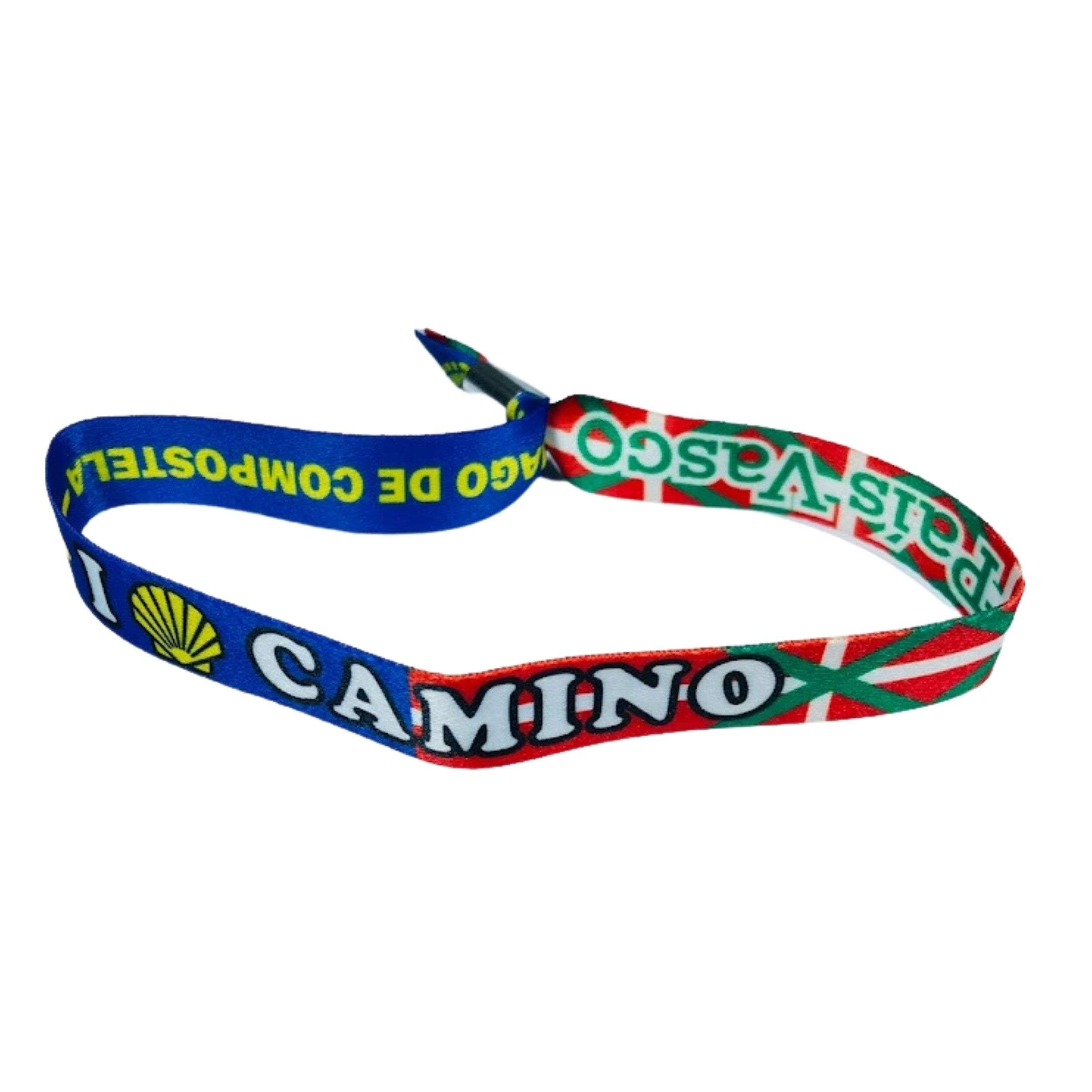 Bracelet - J'aime le chemin de Saint-Jacques-de-Compostelle - Drapeau du Pays Basque - Espagne - P2850