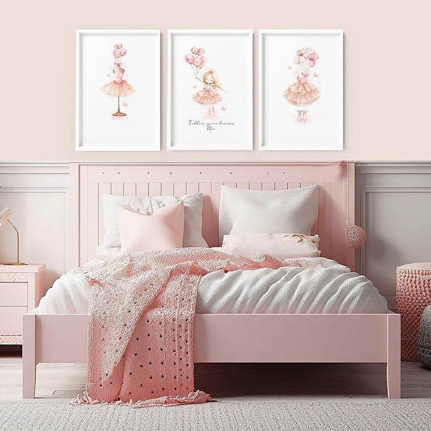 Opera d'arte di ballerina | Set di 3 stampe artistiche da parete