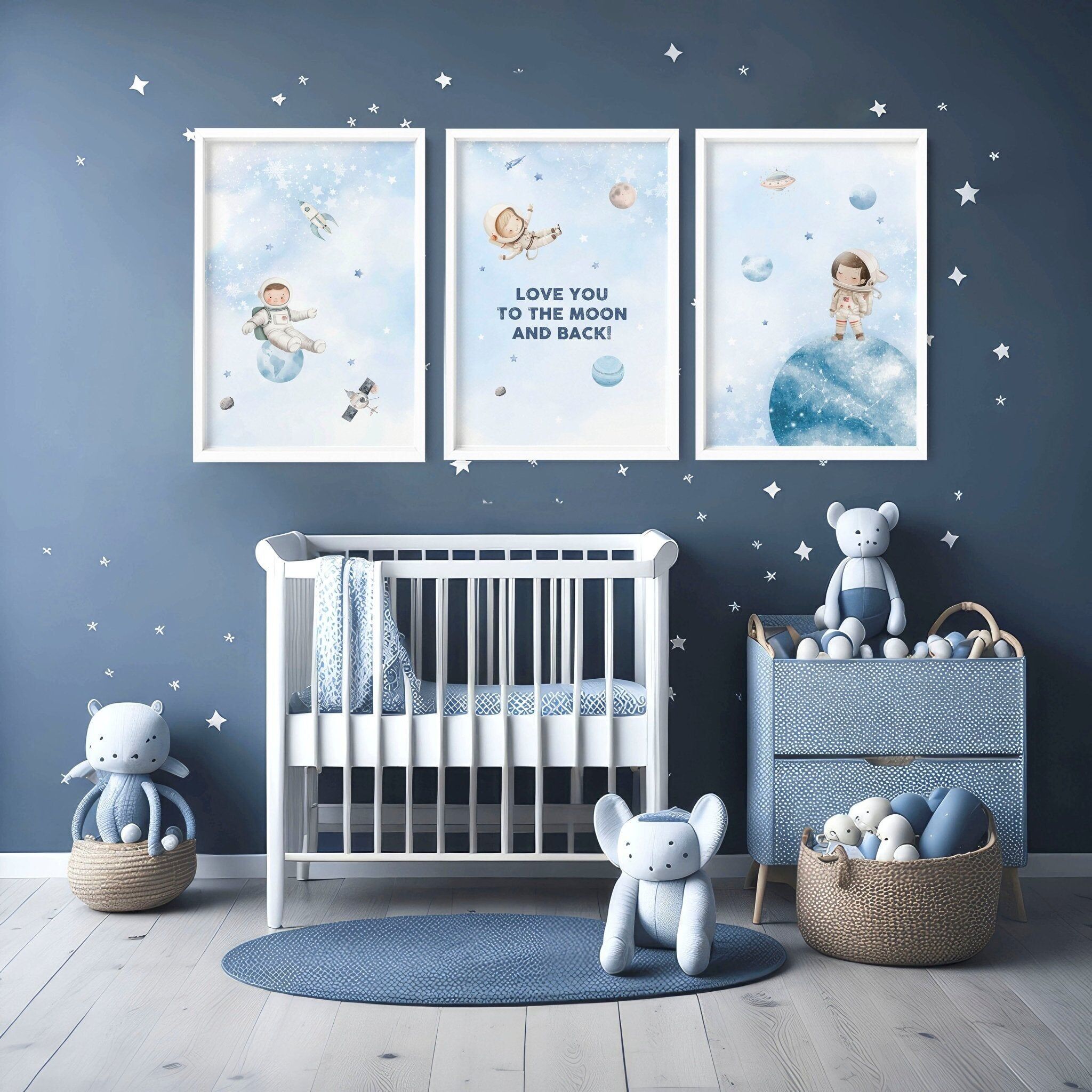 Arte murale spaziale | Set di 3 stampe artistiche da parete