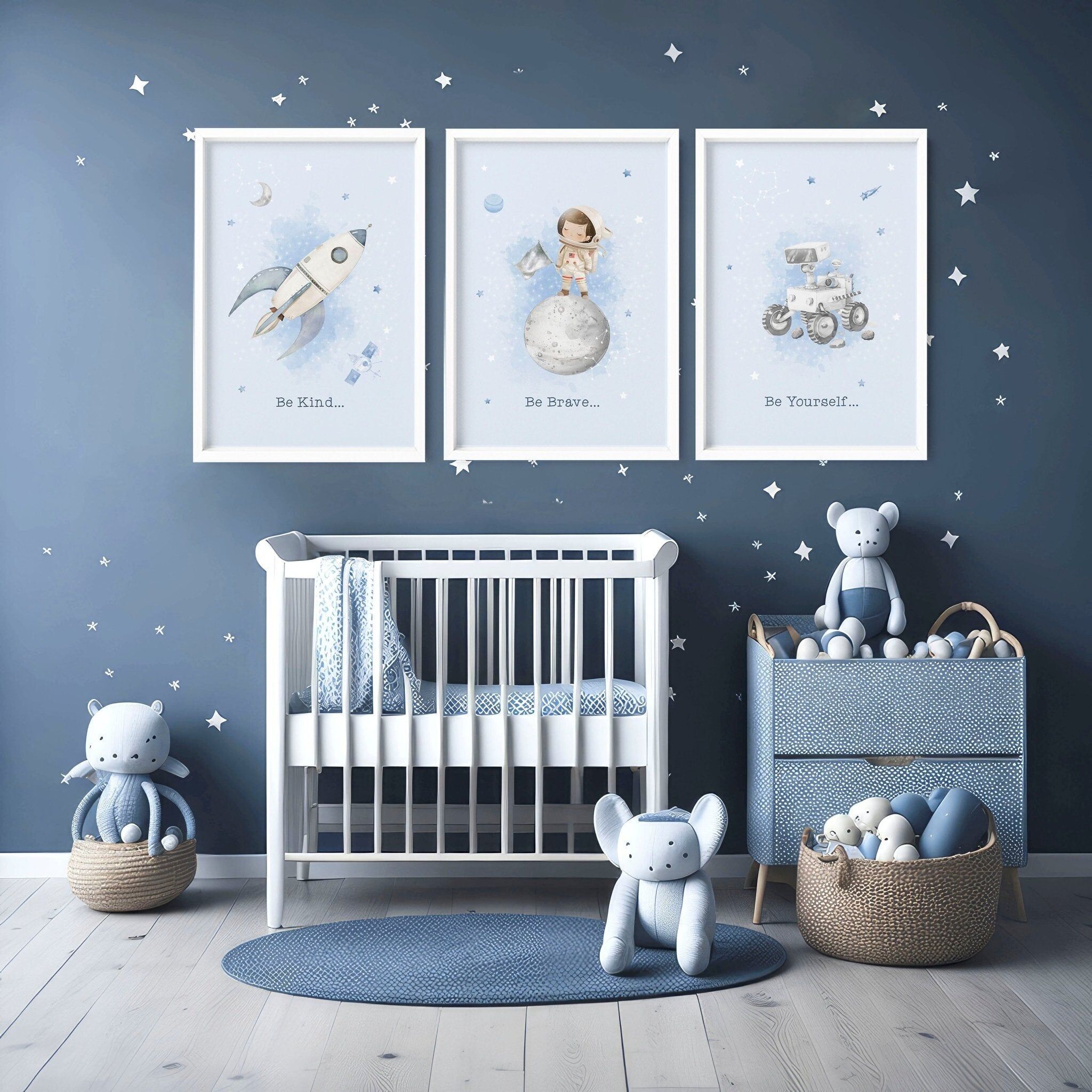 Stampe per bambini per la camera da letto | Set di 3 stampe artistiche da parete