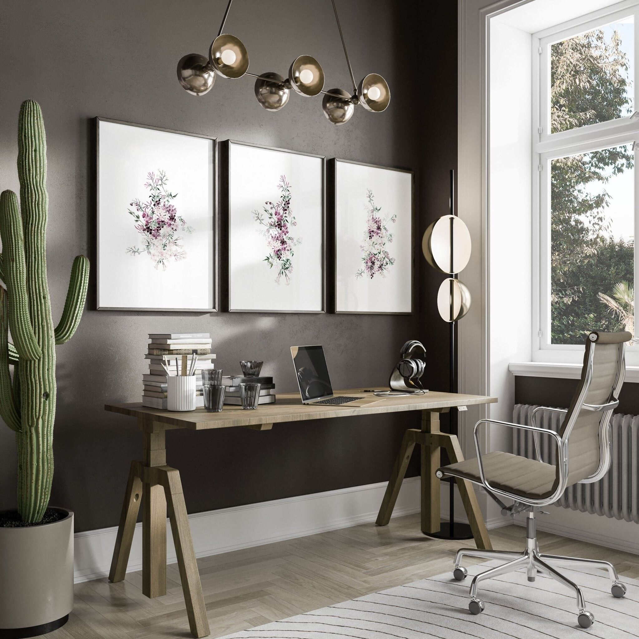 Idee artistiche per l'ufficio | set di 3 stampe artistiche da parete