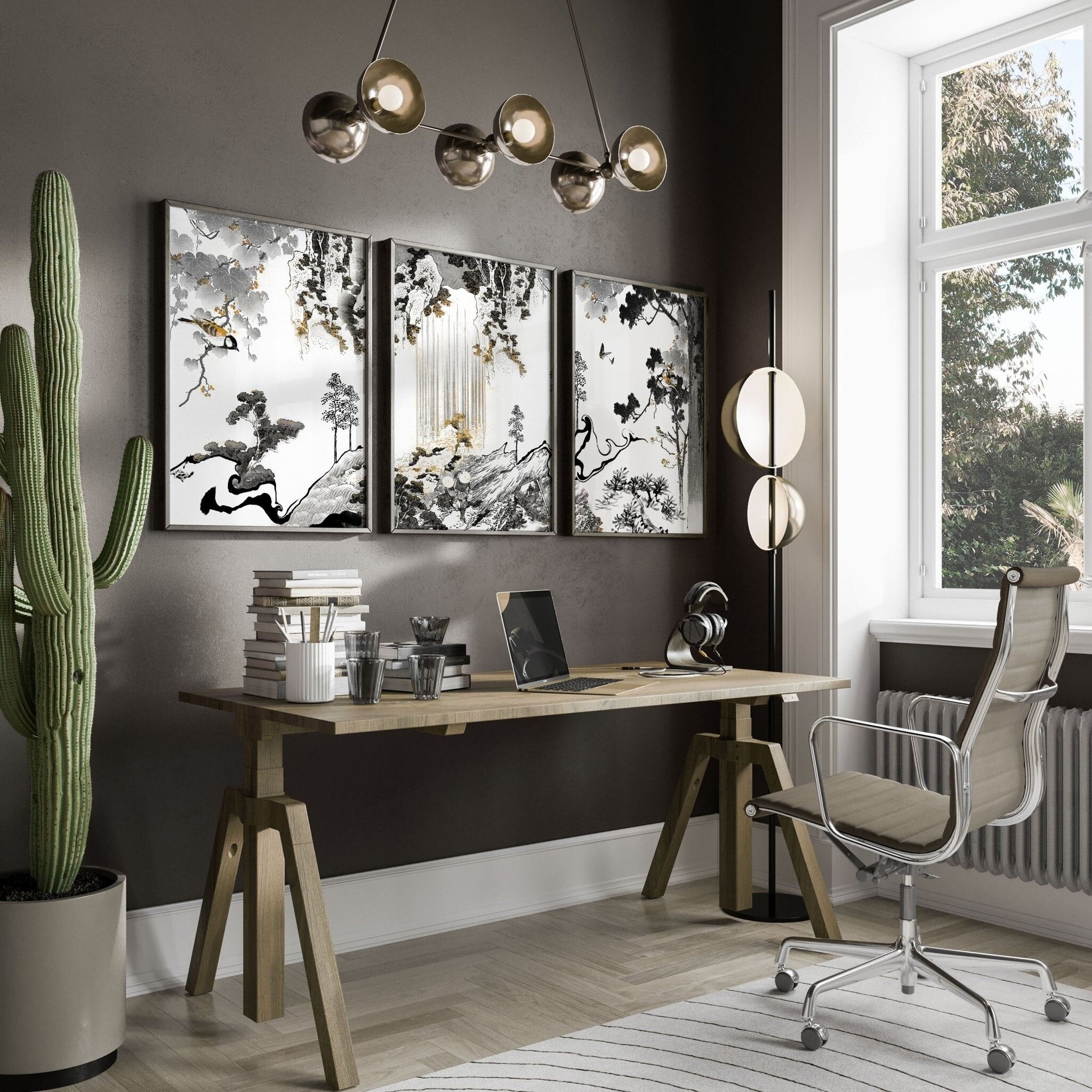 Decorazione per pareti di ufficio | Set di 3 stampe artistiche da parete