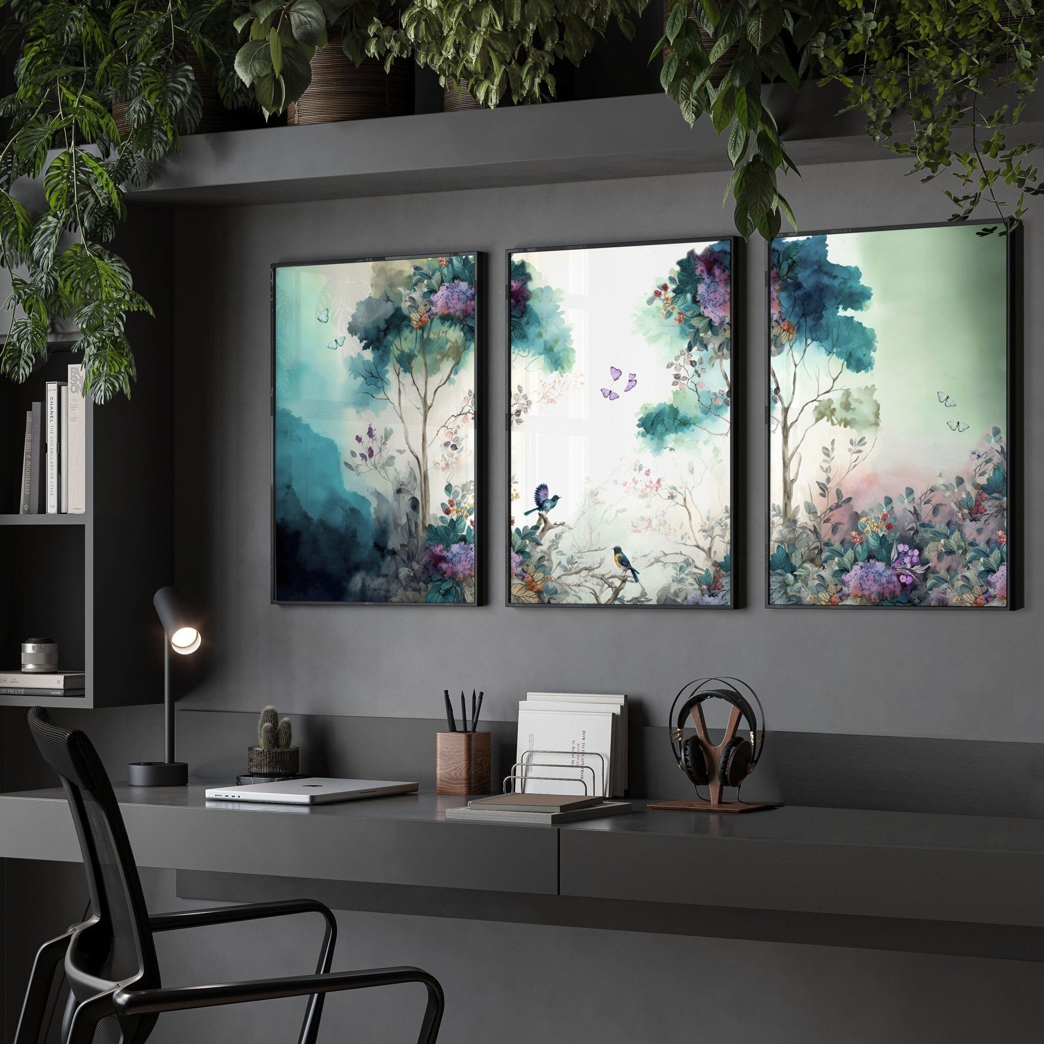 Arte per l'ufficio domestico | Set di 3 stampe artistiche da parete