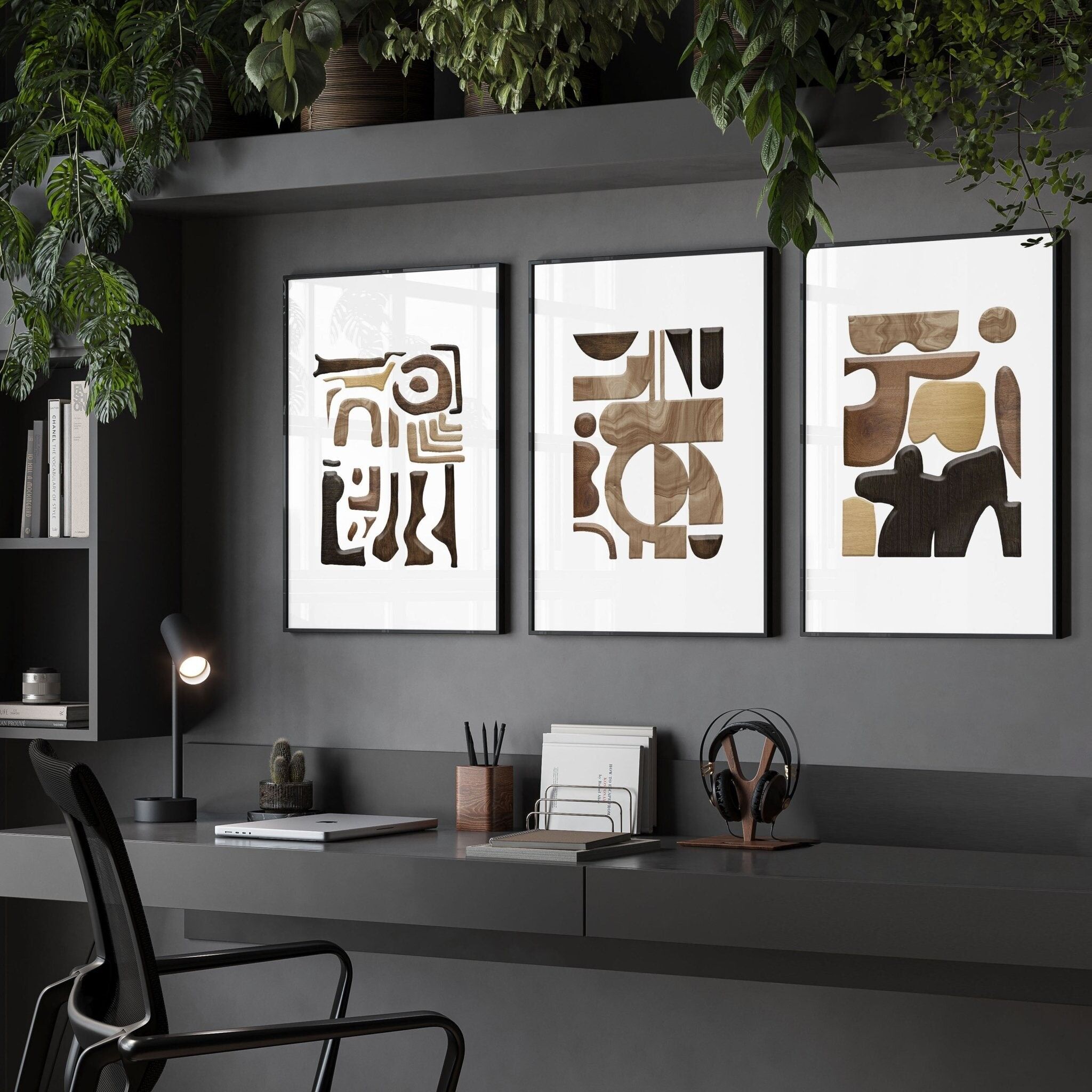 Decorazione da parete per ufficio | Set di 3 stampe artistiche da parete