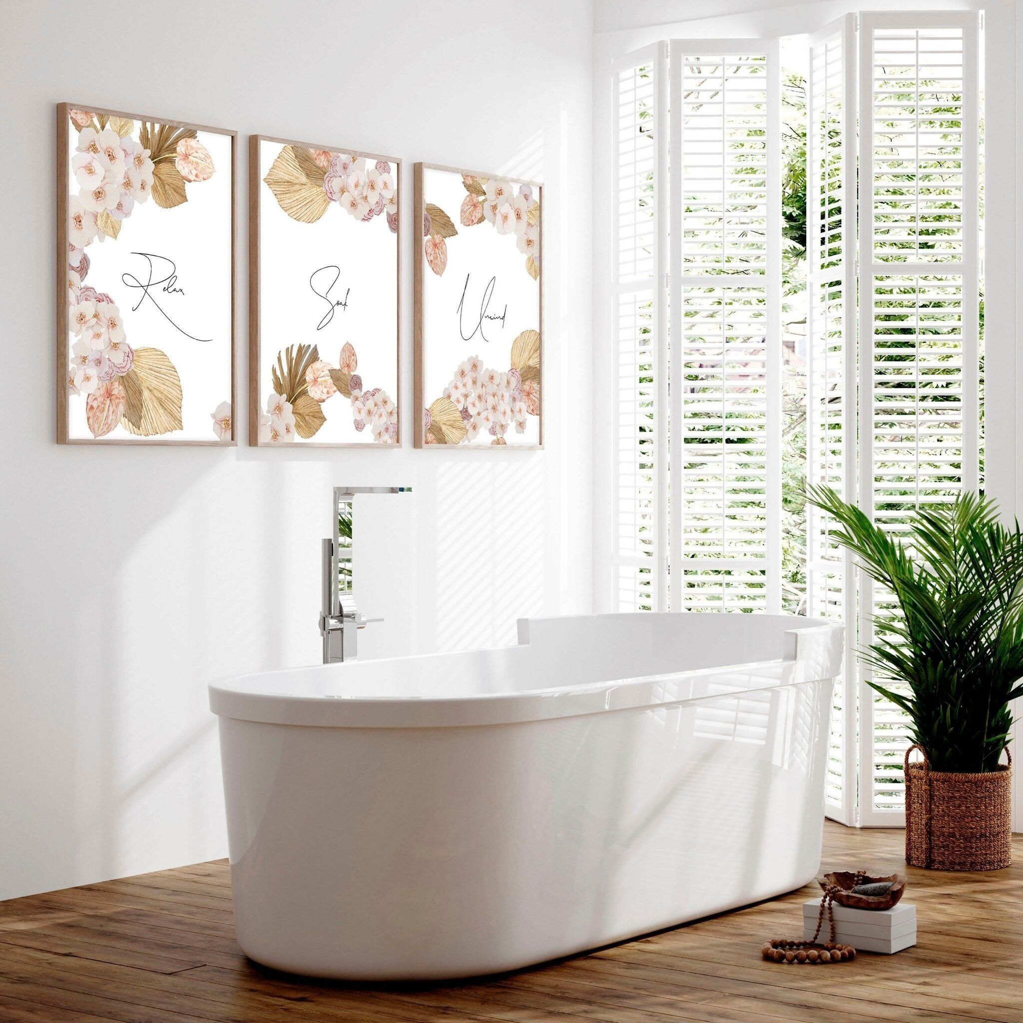 Decorazione da parete per bagno | Set di 3 decorazioni da parete