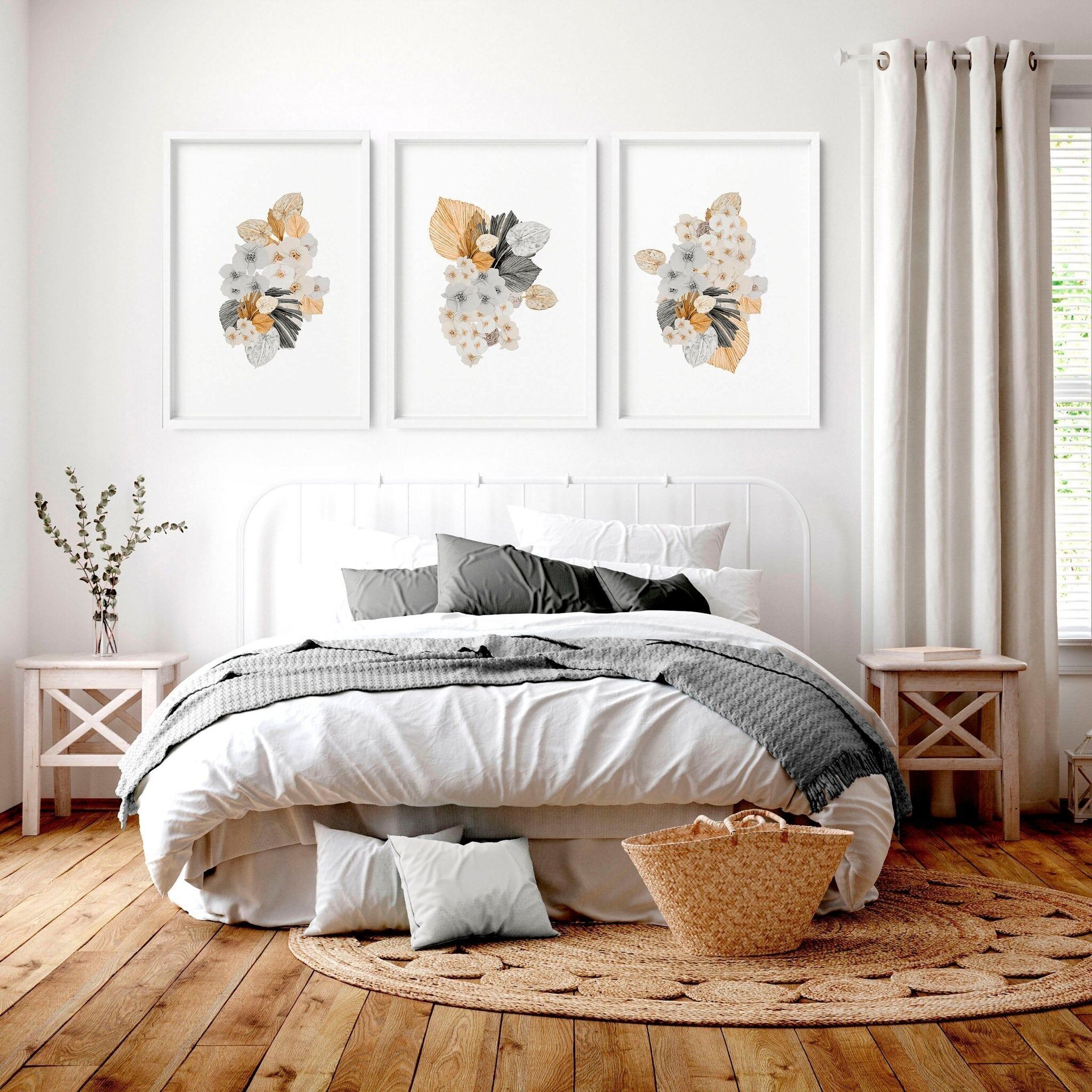 Tableaux muraux pour chambre à coucher | lot de 3 œuvres d'art murales uniques
