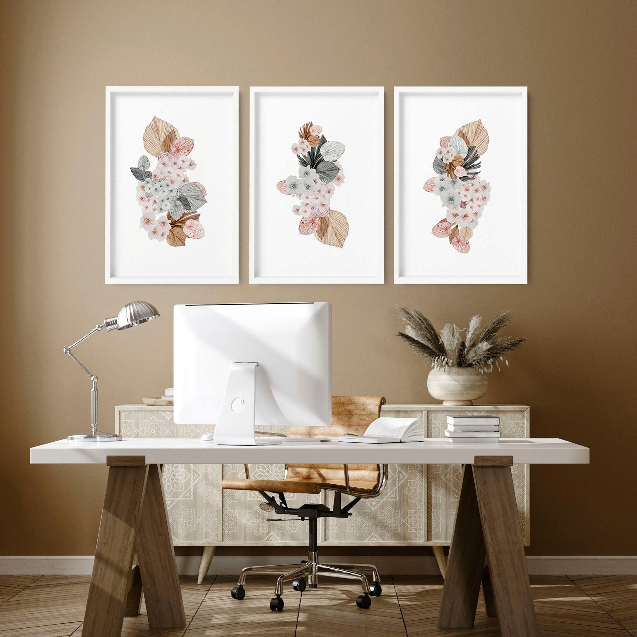 Pittura colorata per parete | set di 3 stampe artistiche da parete per ufficio