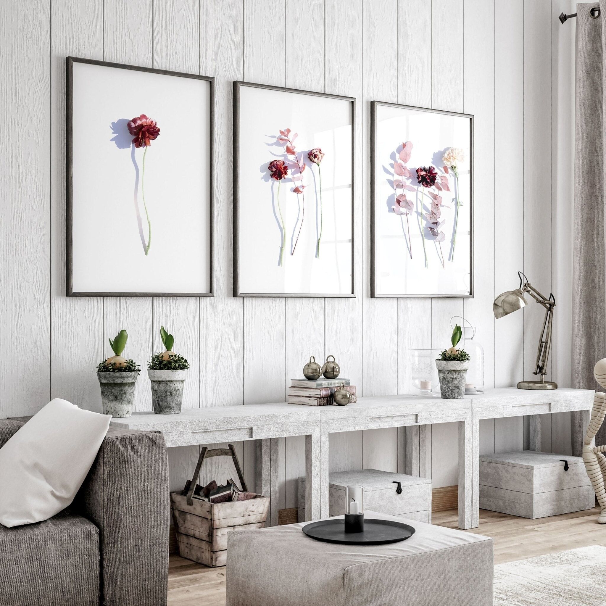 Pittura floreale | set di 3 stampe artistiche da parete