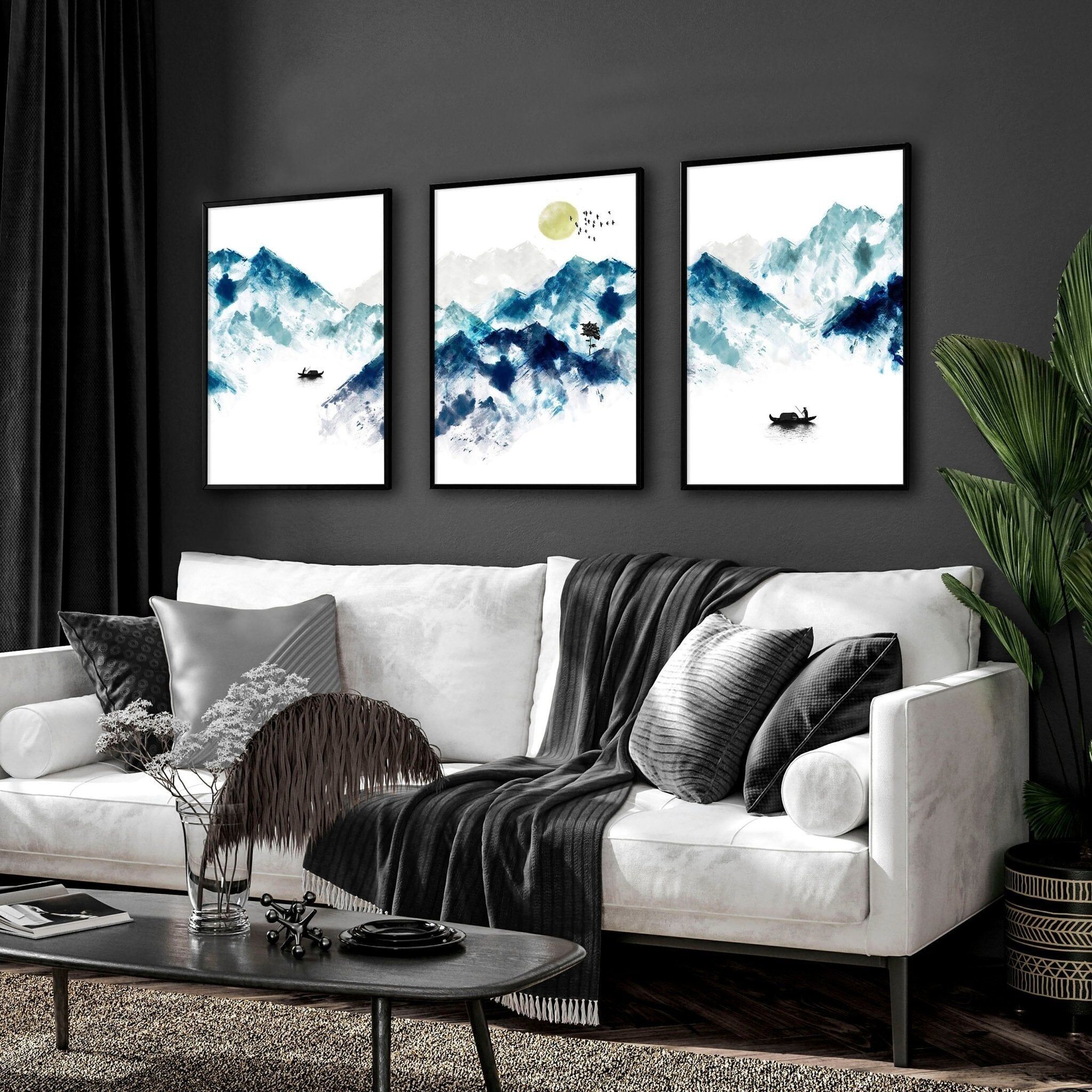 Arte murale orientale | set di 3 stampe artistiche da parete