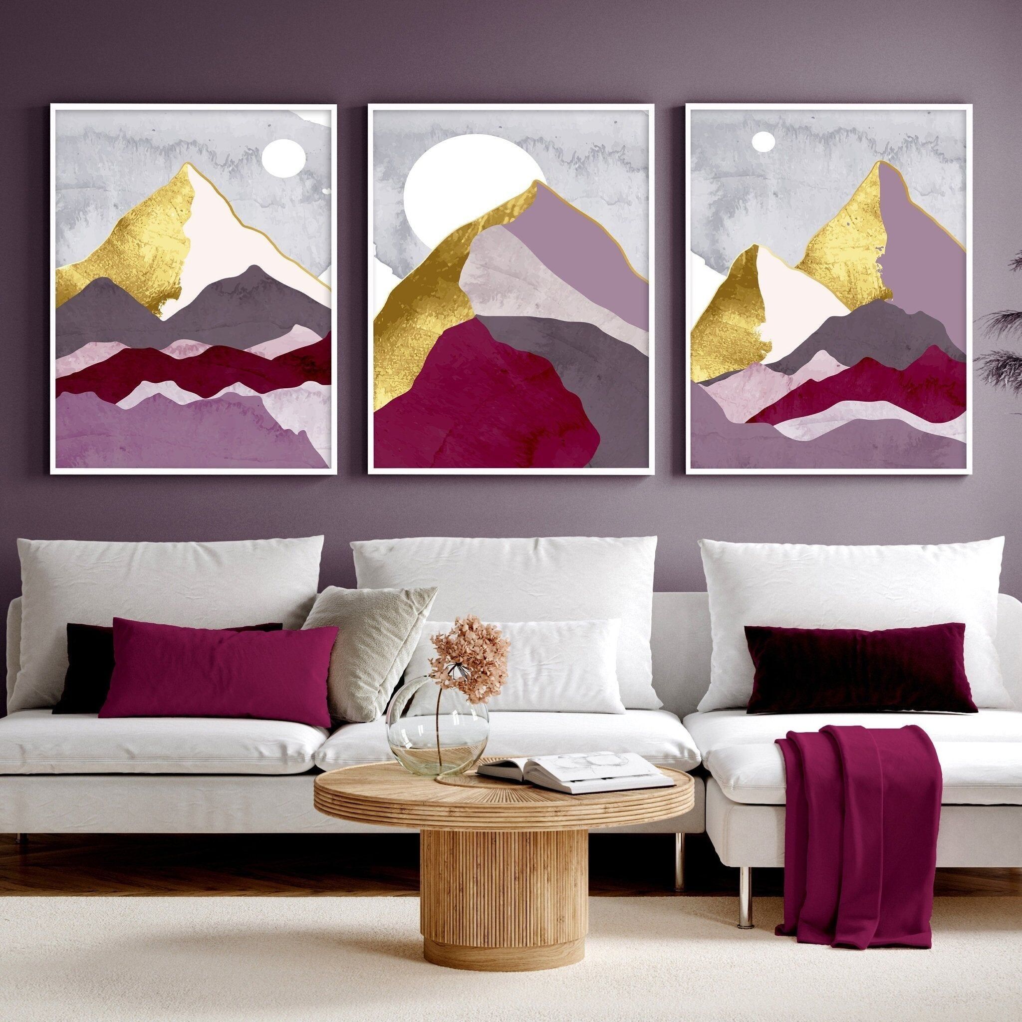 Stampe murali per il soggiorno | set di 3 stampe artistiche scandinave