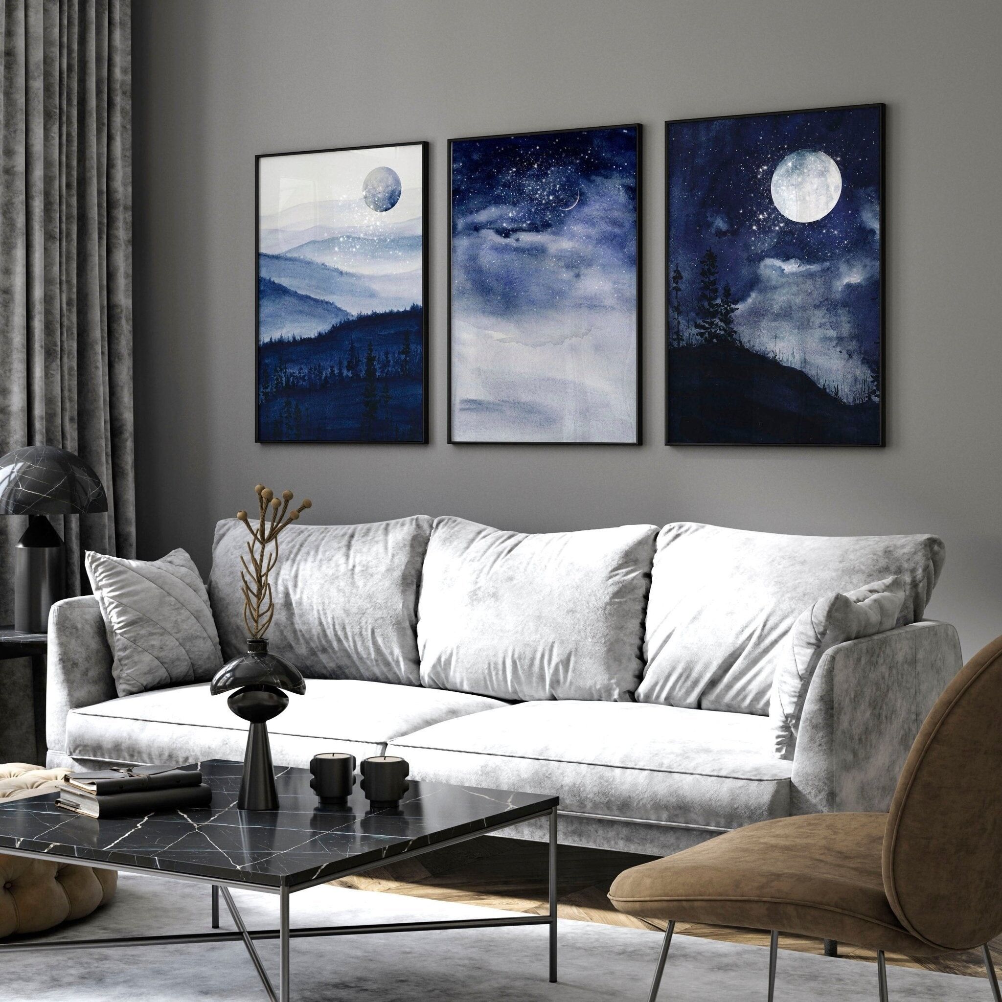 Arte murale nordica | set di 3 stampe artistiche da parete incorniciate