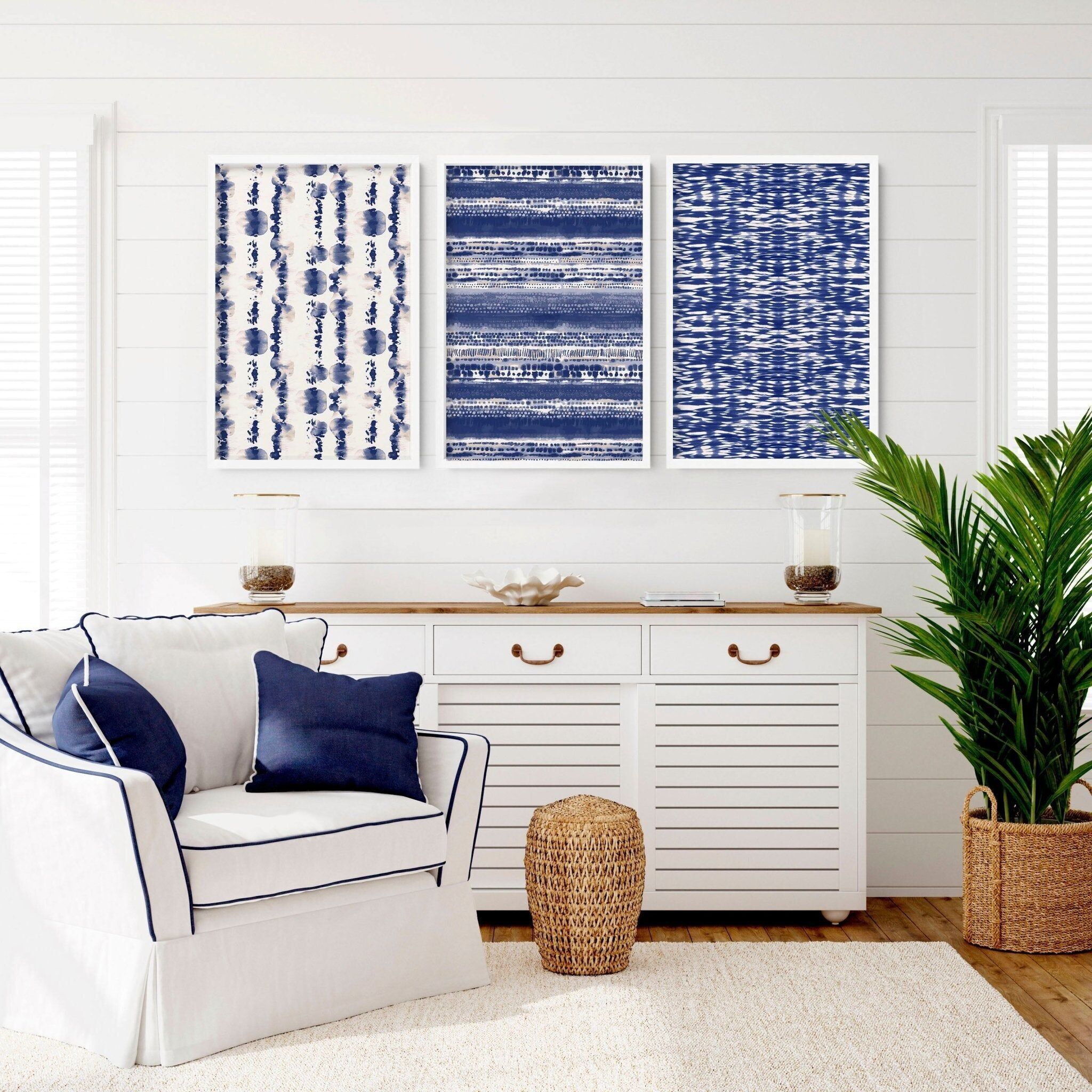 Beach Art | Set di 3 stampe artistiche da parete incorniciate