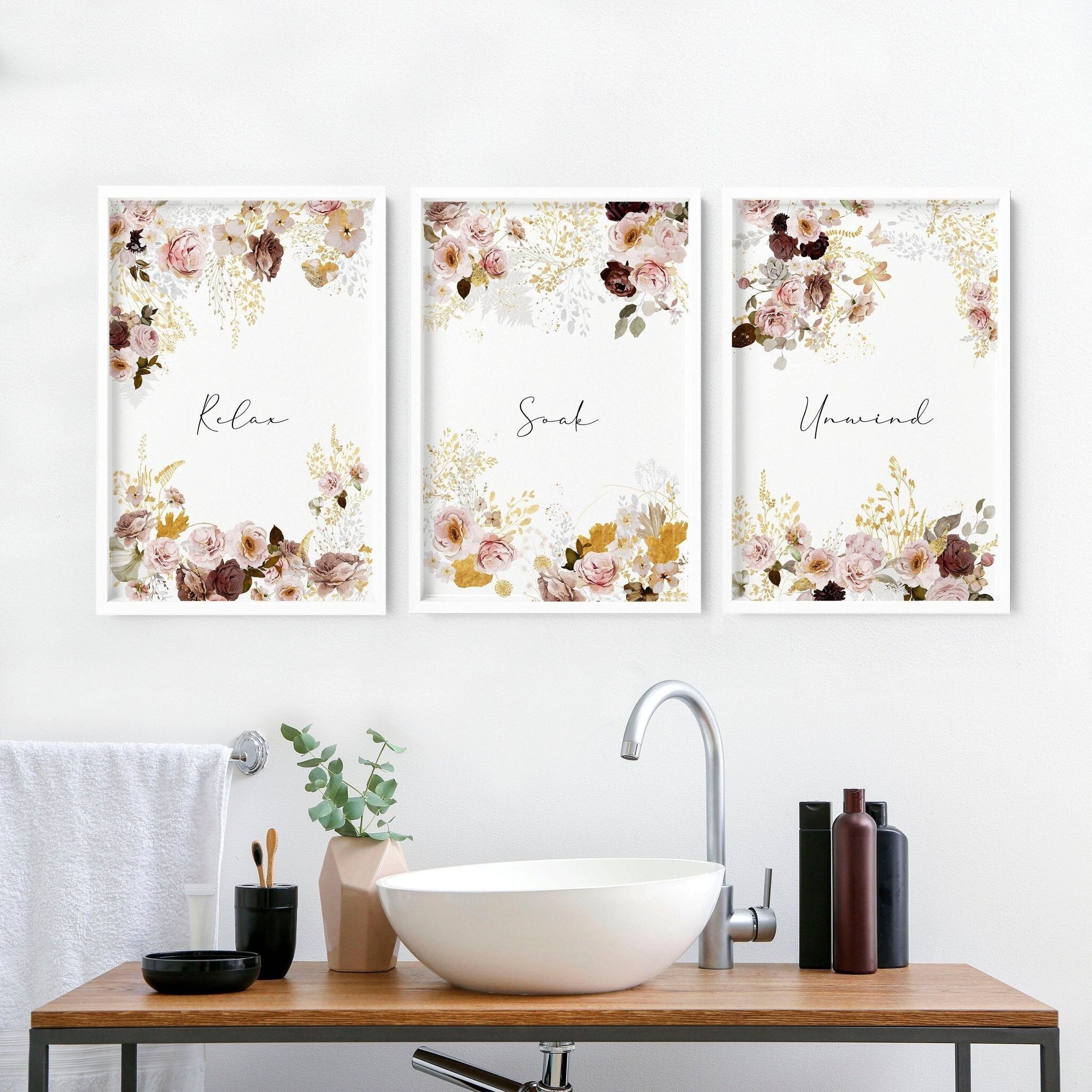 Arazzi Shabby Chic | set di 3 stampe per il bagno
