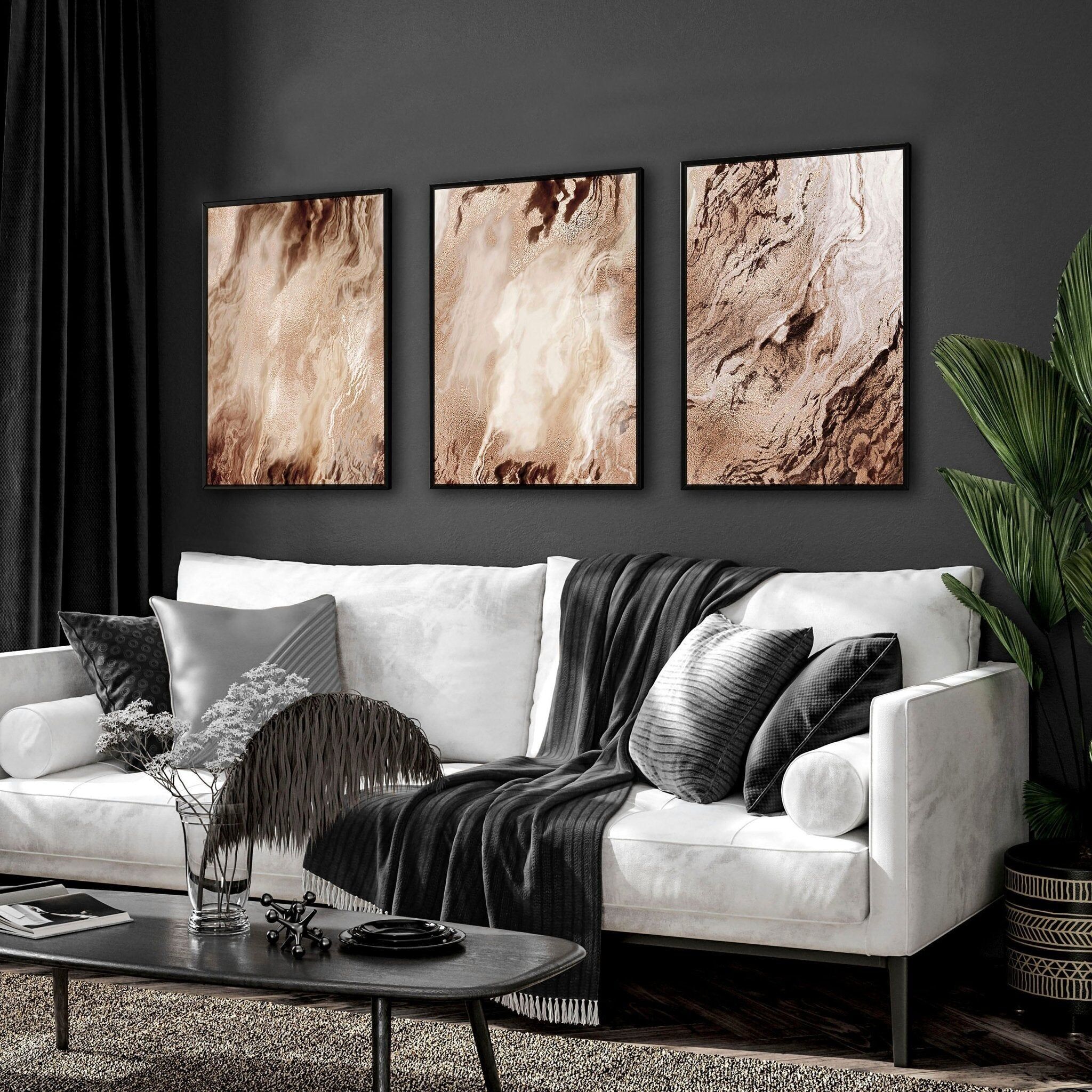 Stampe di poster d'arte da parete | set di 3 stampe d'arte da parete contemporanea