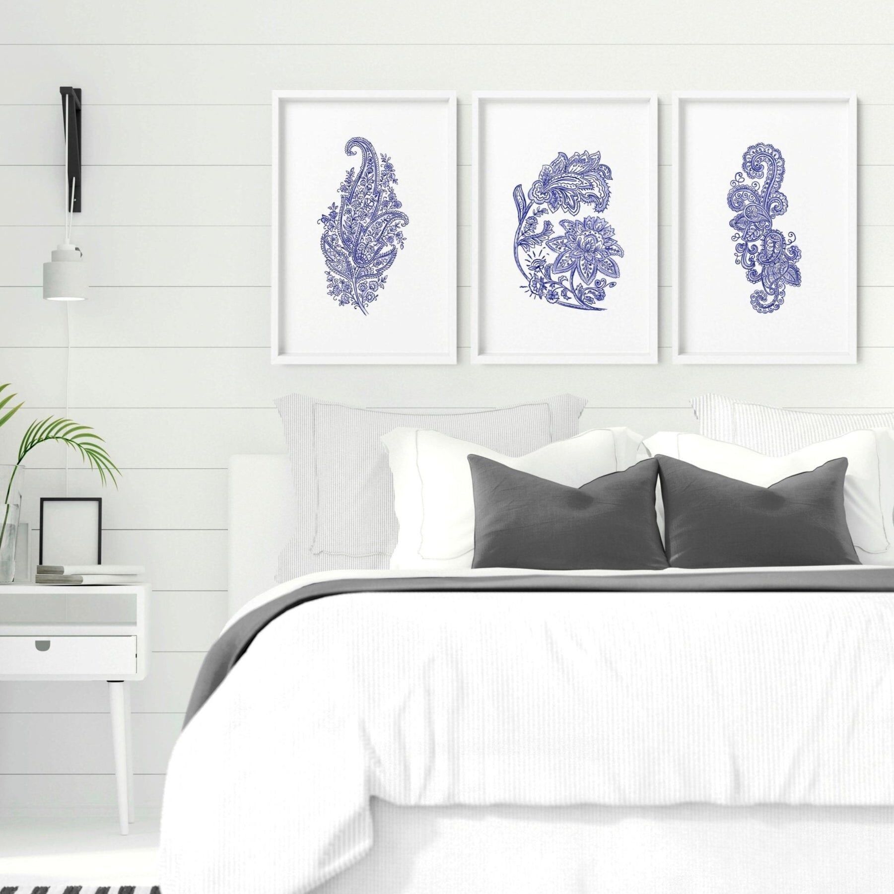 Arazzo da parete boho | set di 3 decorazioni da parete Paisley per camere da letto