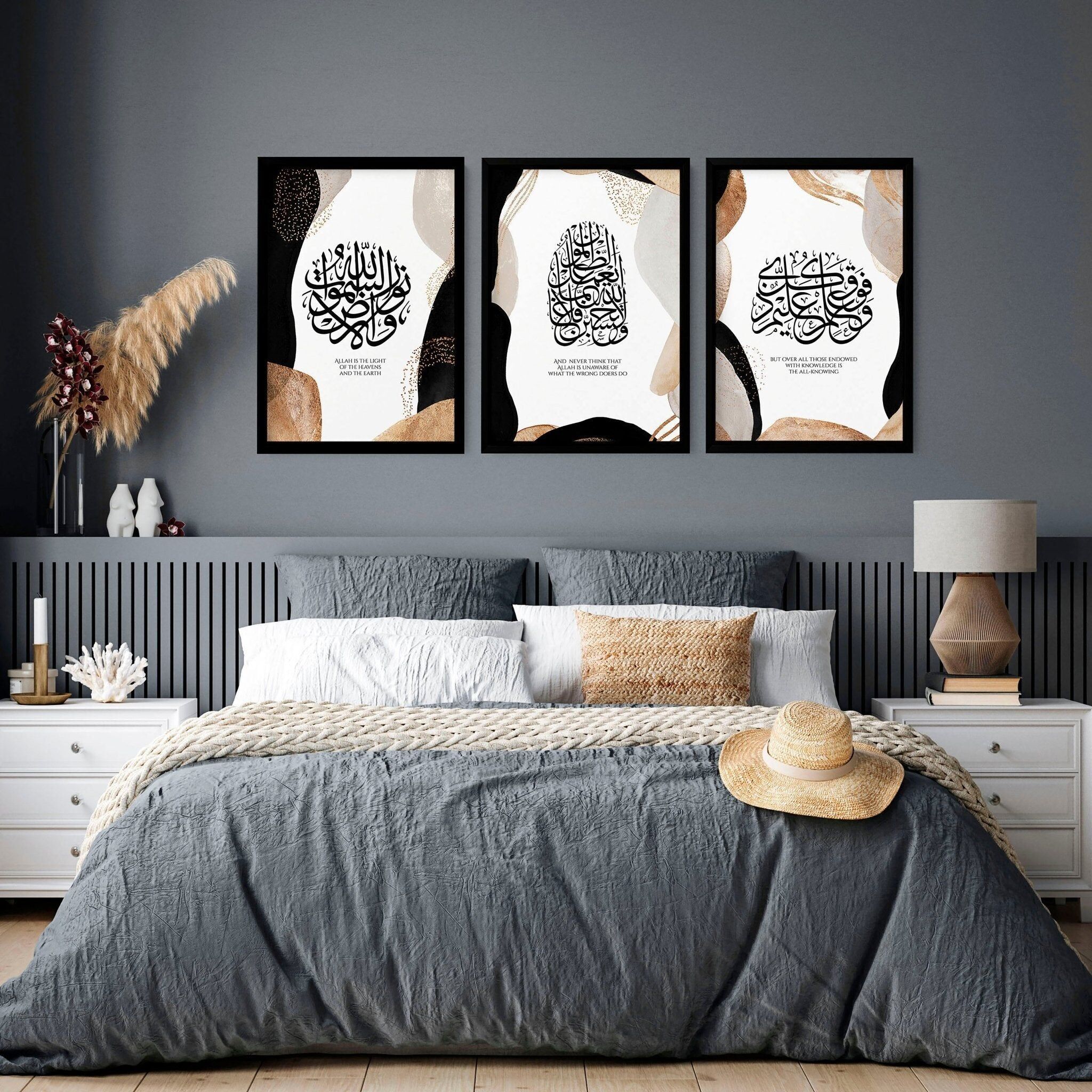 Decorazioni Ramadan Mubarak | set di 3 stampe artistiche da parete per la camera da letto