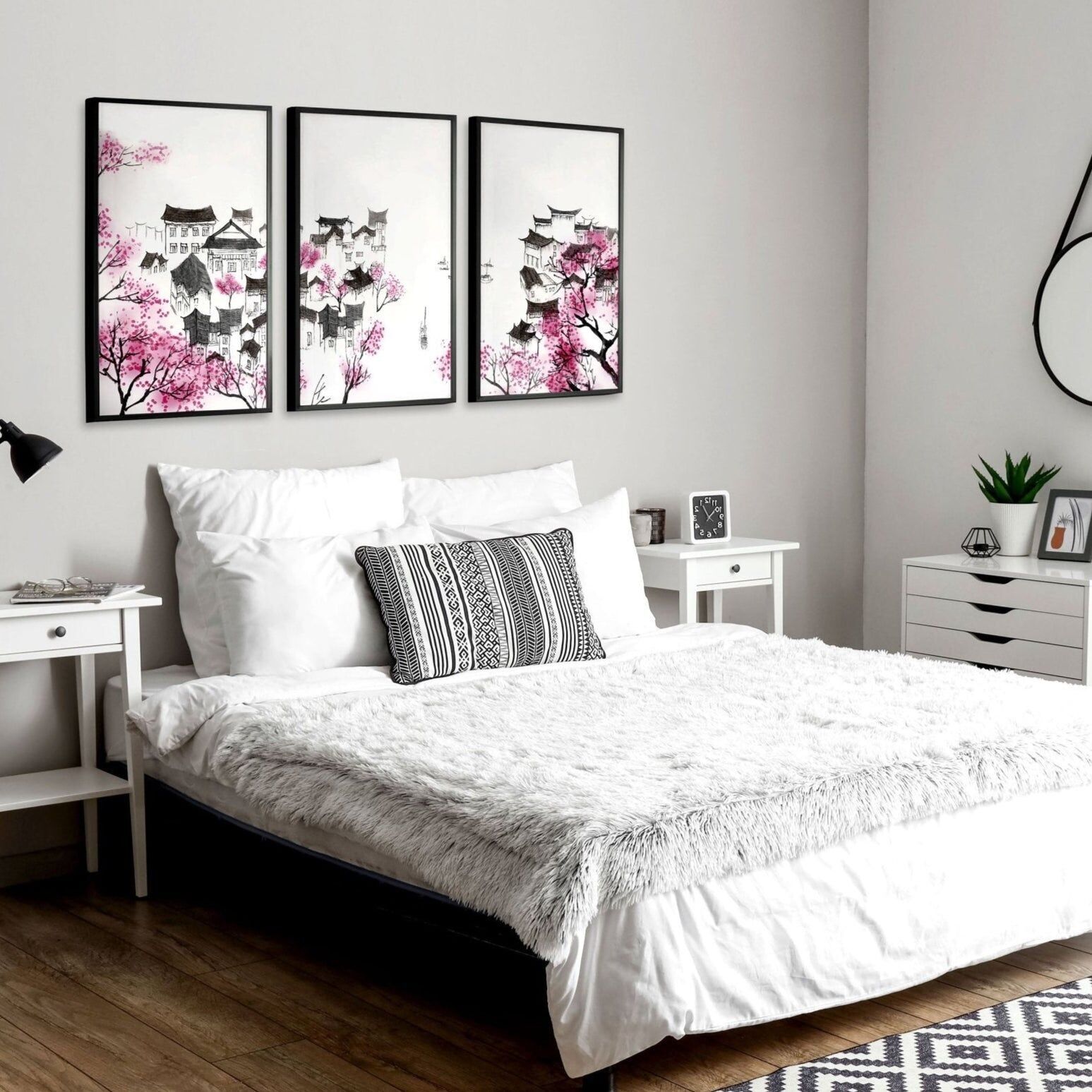 Arte giapponese moderna | Set di 3 stampe artistiche da parete