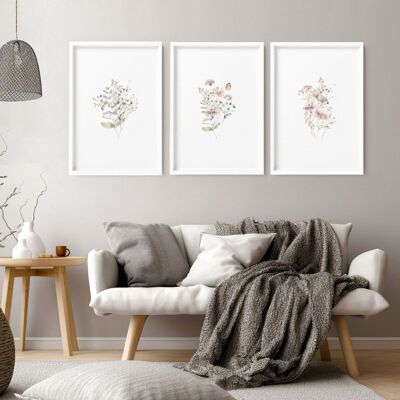 Décoration murale pour couloir | Lot de 3 impressions d'art mural
