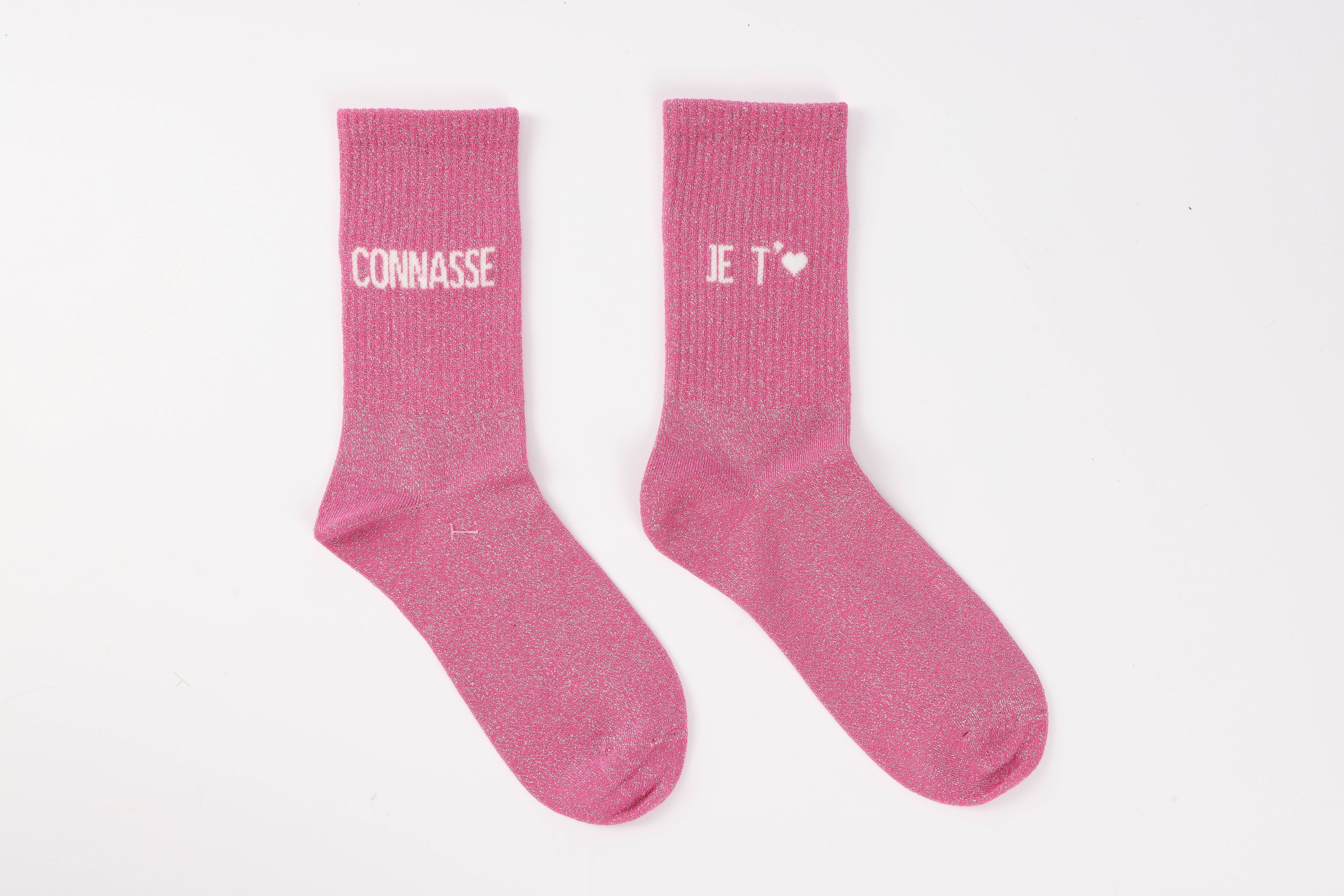 Calzini con paillettes spaiati BITCH/TI AMO