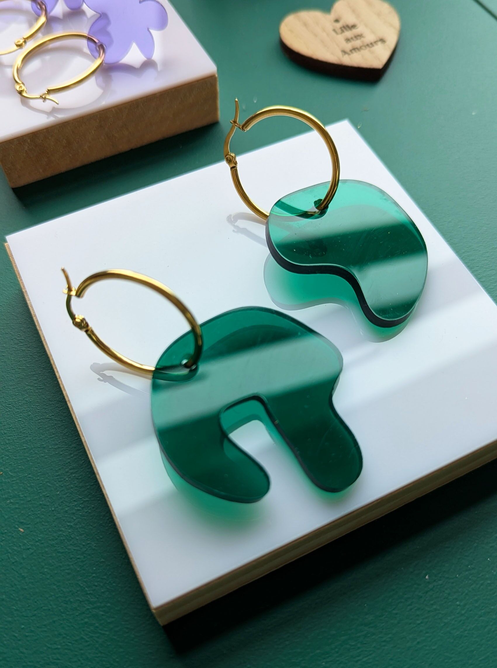 "Matisse" earrings – Abstract at the tip of the lobes