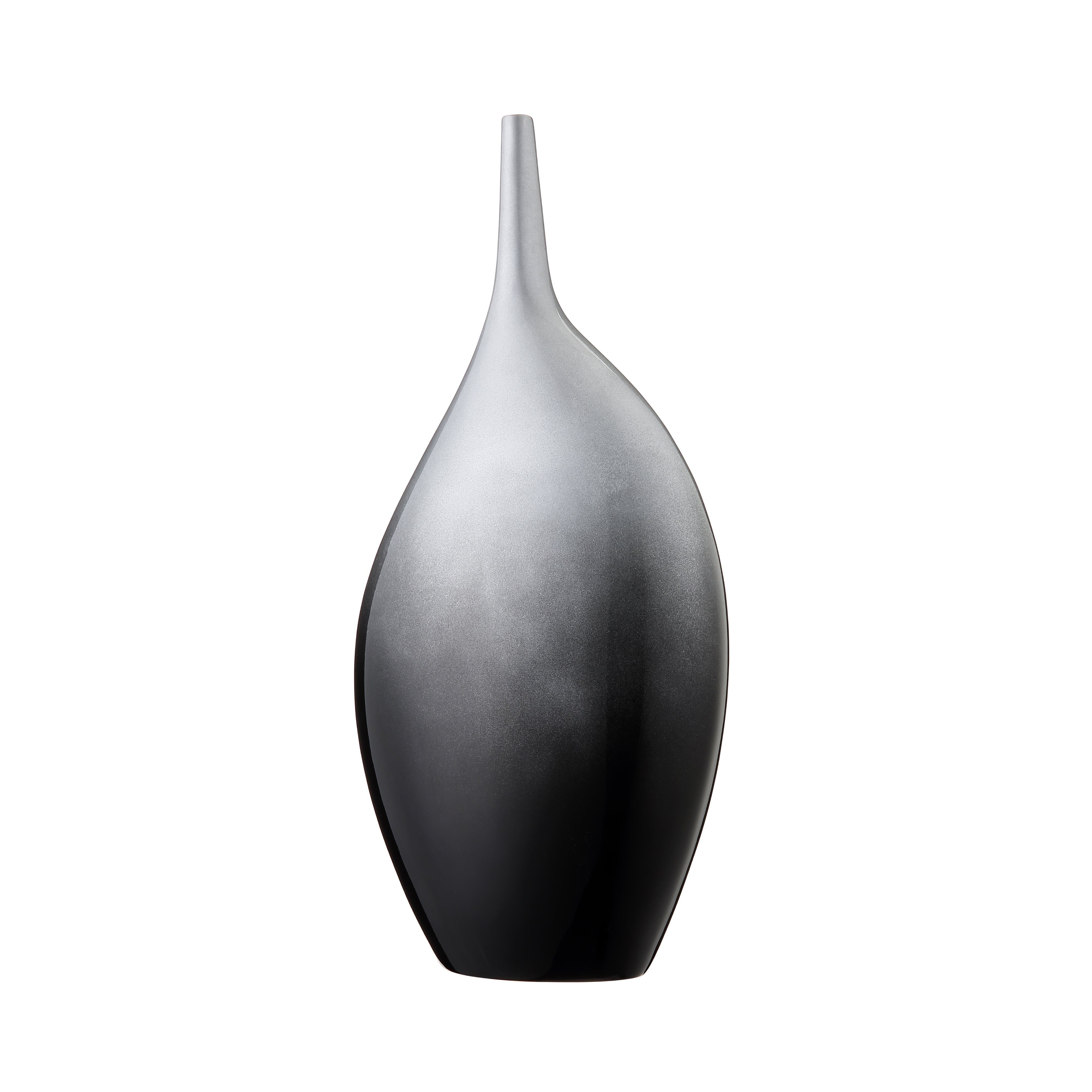 Anthracite grey water drop shaped lacquered resin vase